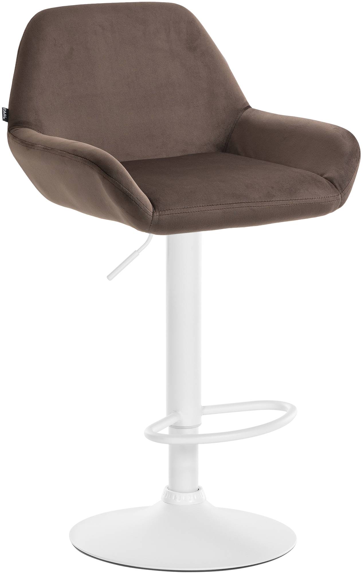 Barhocker Braga Samt weiß, braun