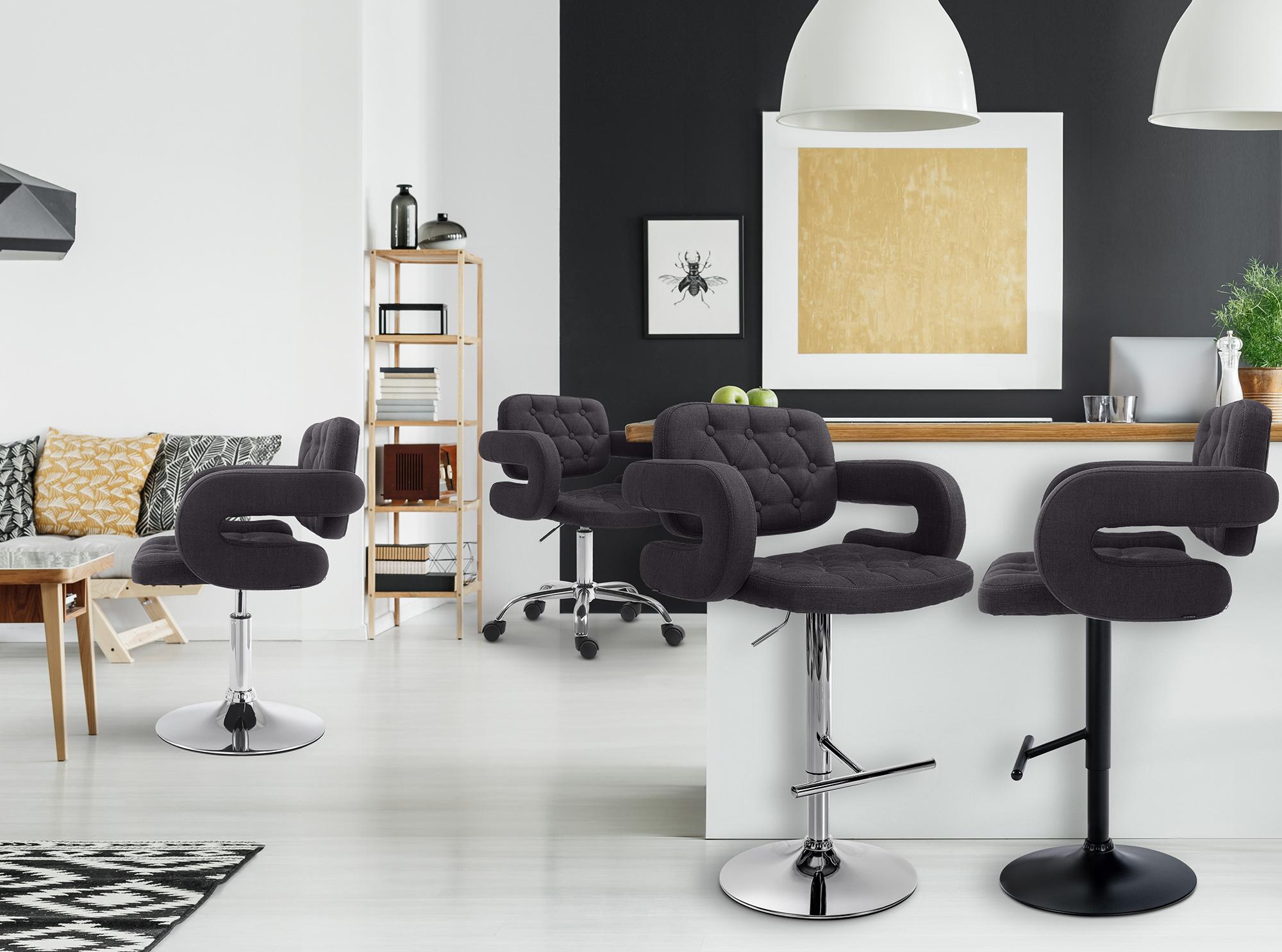 Barhocker Dublin STOFF C, schwarz