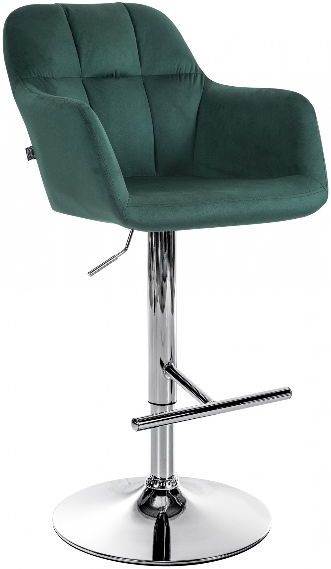 Barhocker Natoma Samt chrom, grün