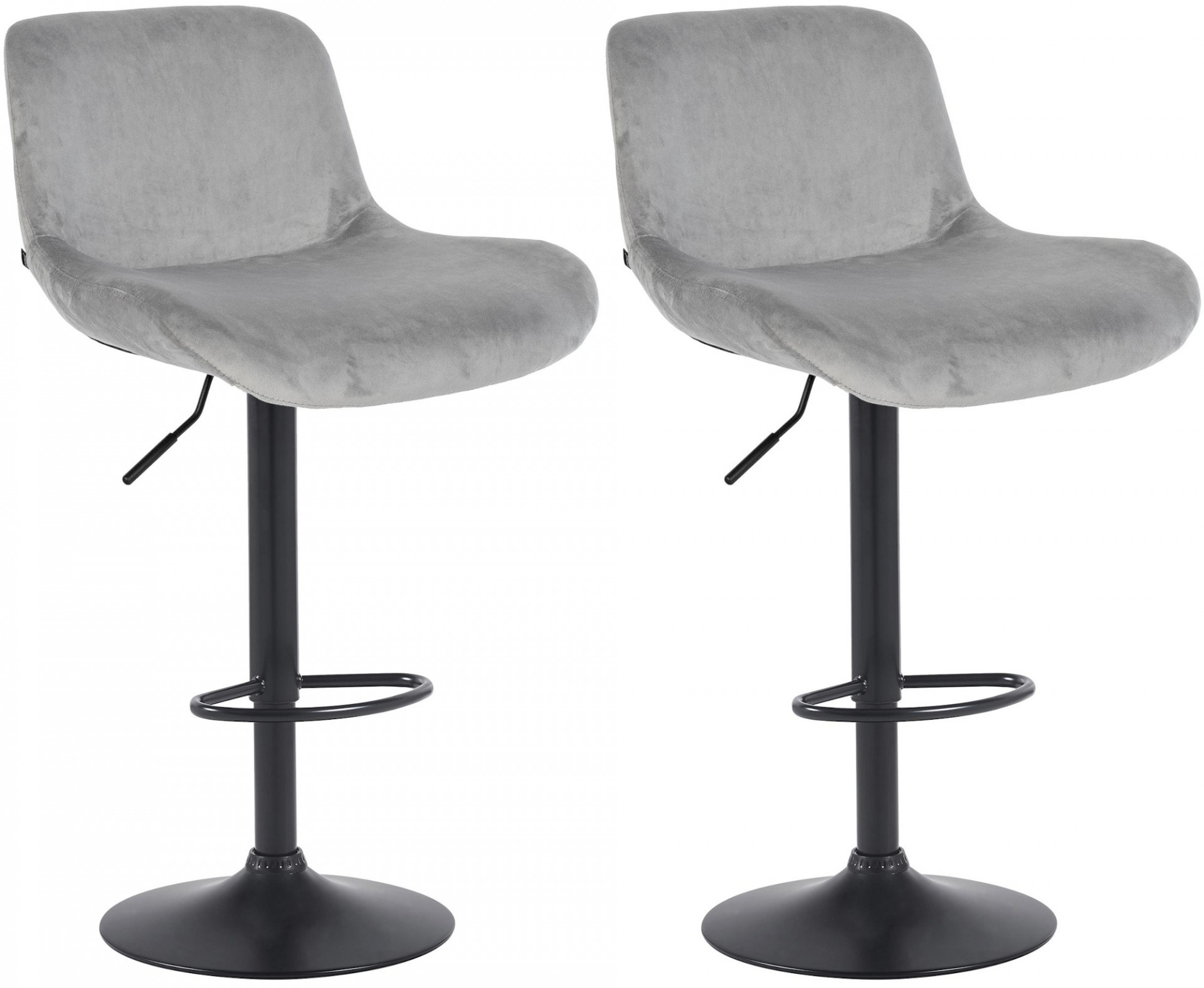 2er Set Barhocker Solon Schwarz, grau