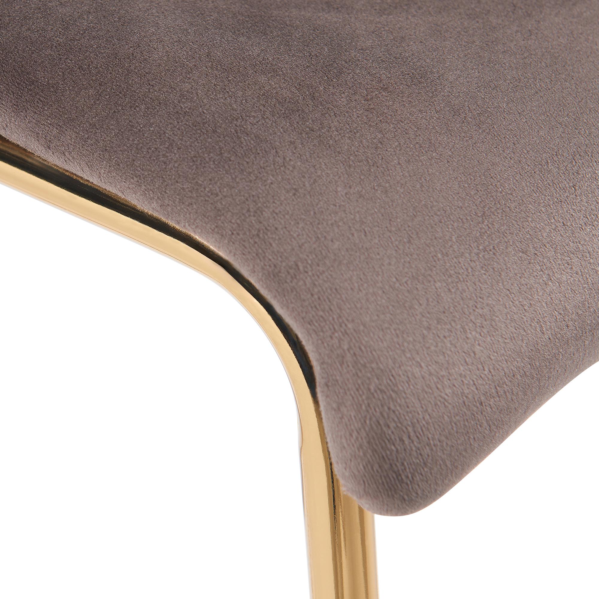 Barhocker Hoover Samt 4-Fuß Gold, braun