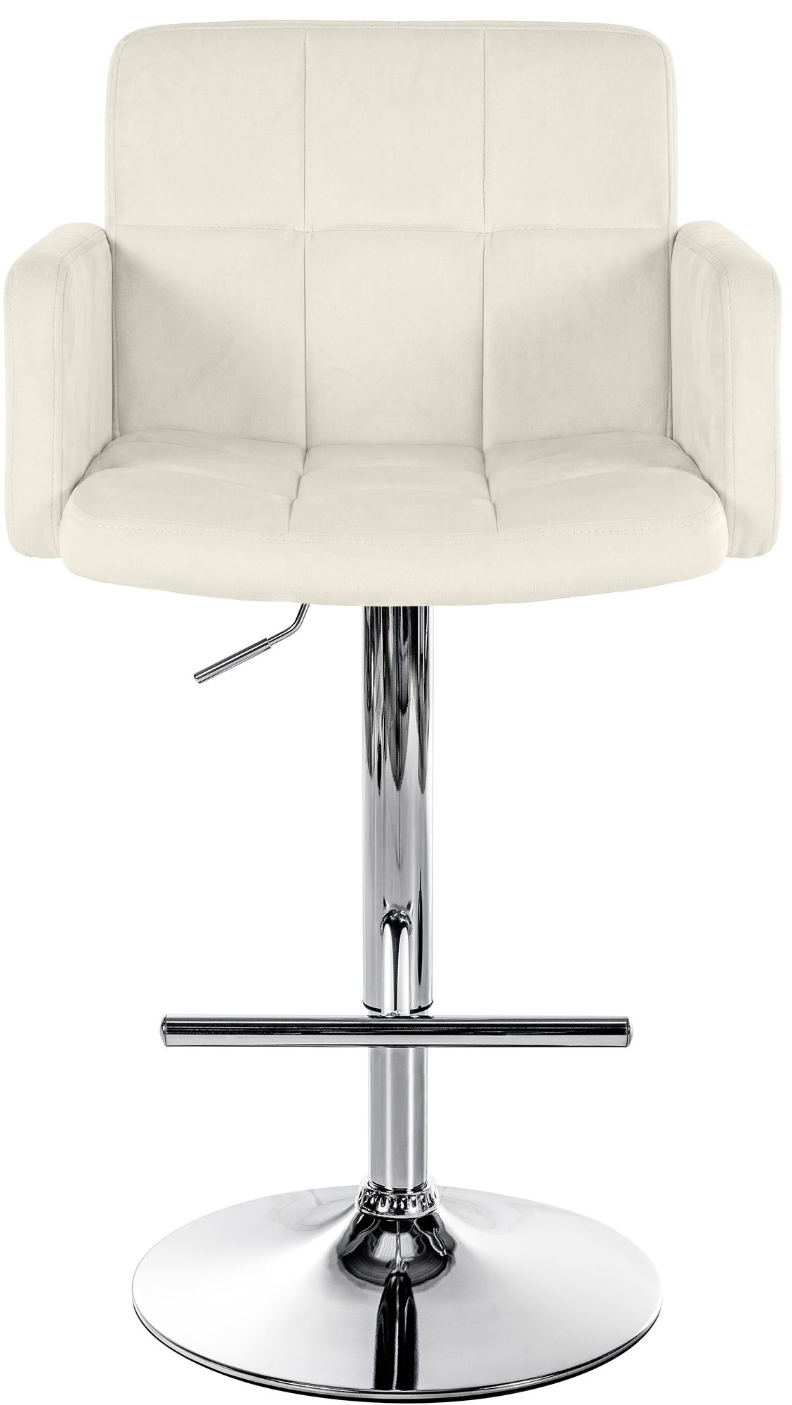 2er Set Barhocker Los Angeles Samt chrom, creme