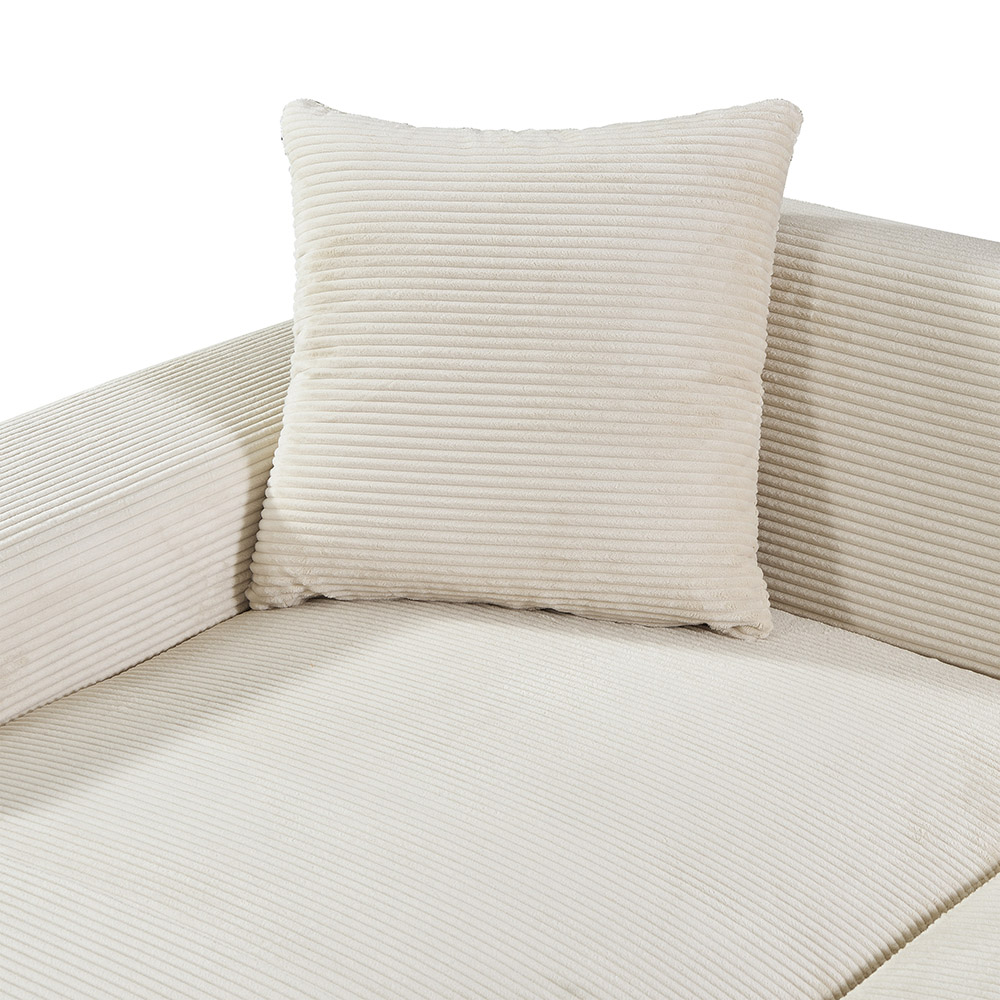 Ecksofa AMELIO Cord Beige Rechts - 240 x 178 cm