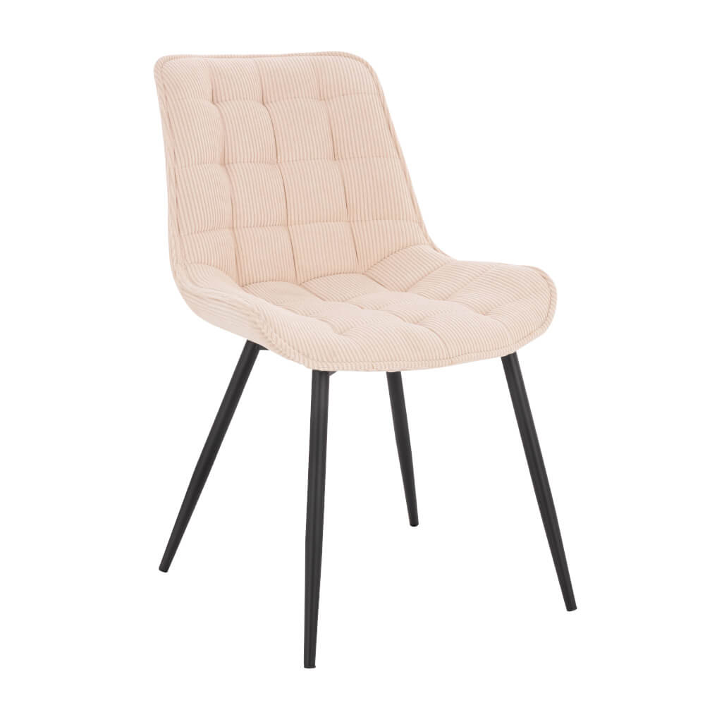 Polsterstuhl Esszimmer Cord IKALO – 8er Set Creme
