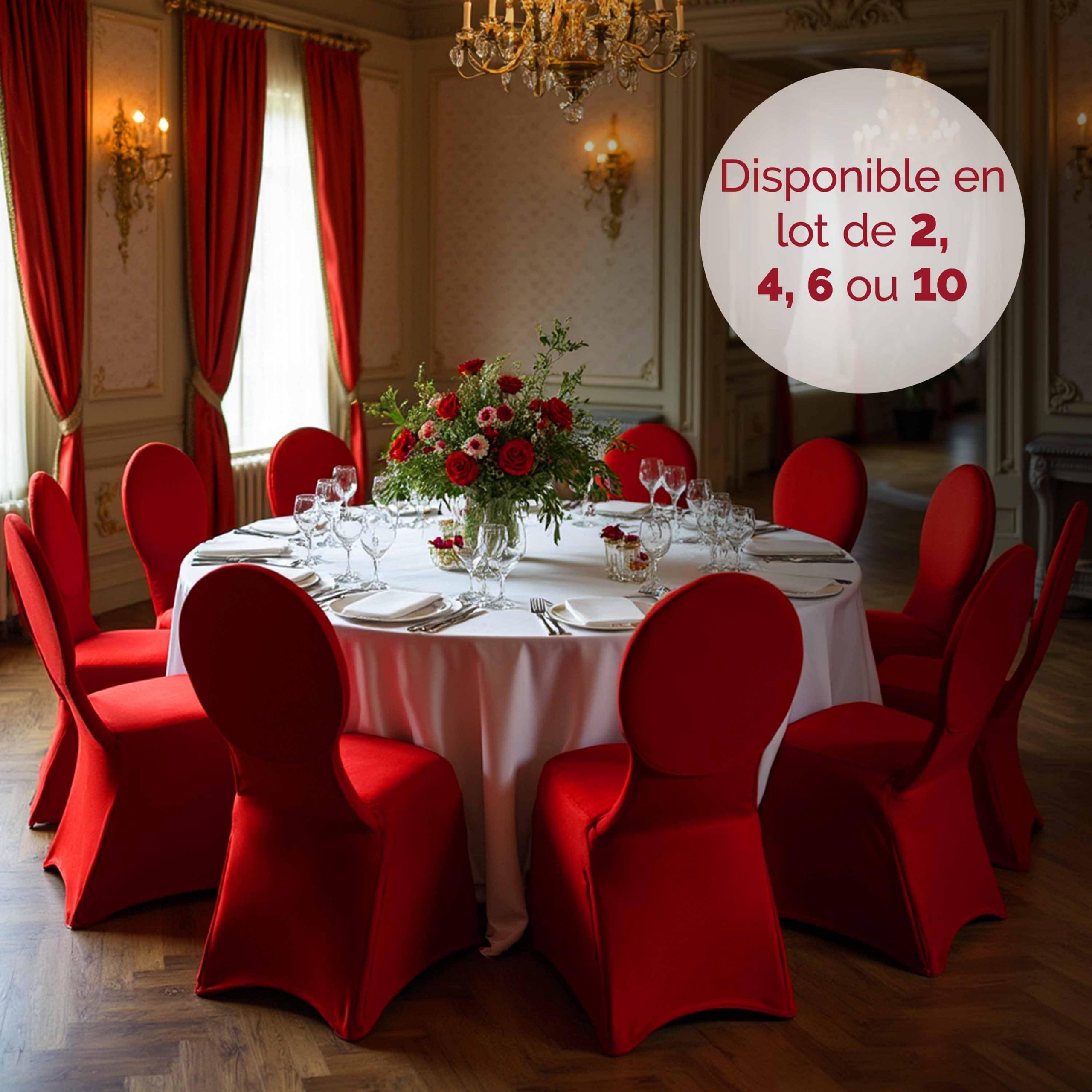 Stuhlhusse 6er-Set Bordeaux OEKO-TEX®