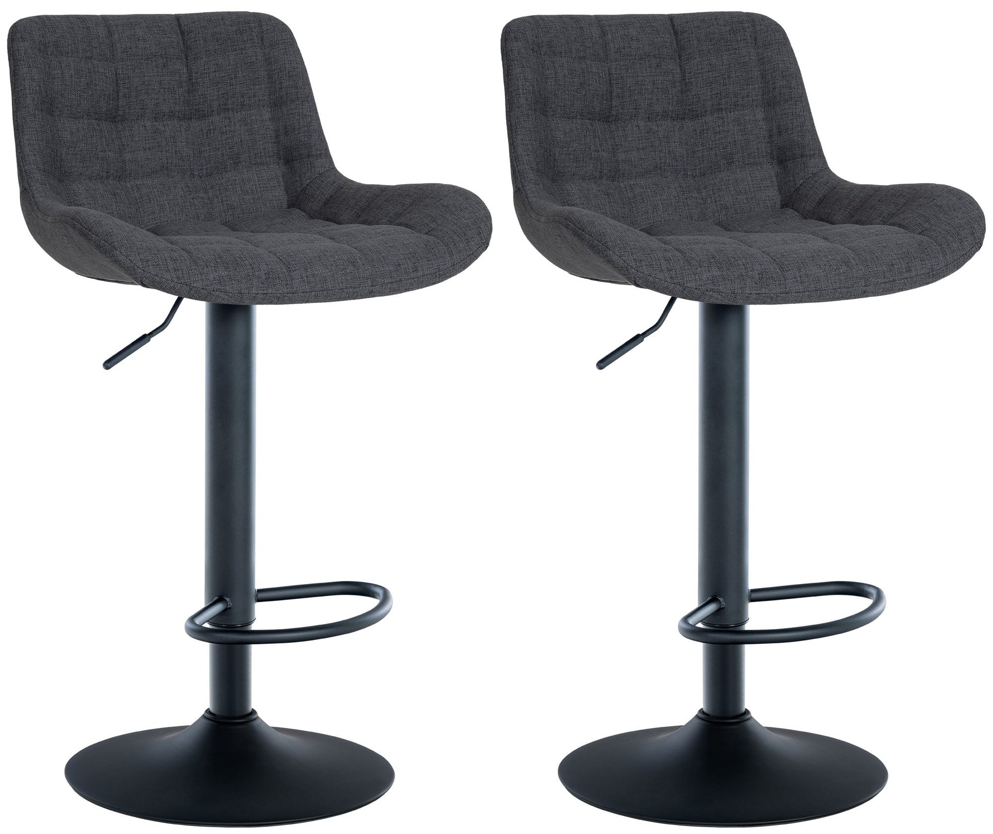 2er Set Barhocker Tover Stoff, schwarz