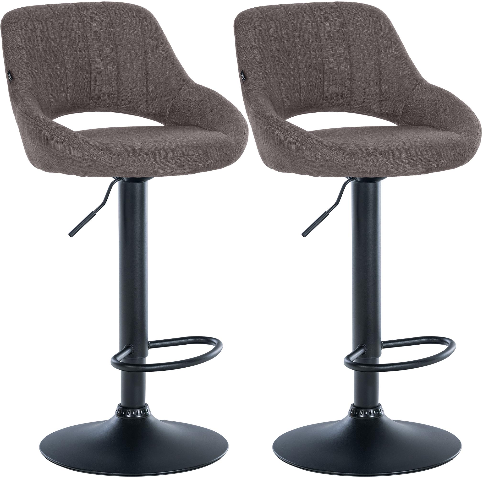 2er Set Barhocker Milet Stoff B, dunkelgrau