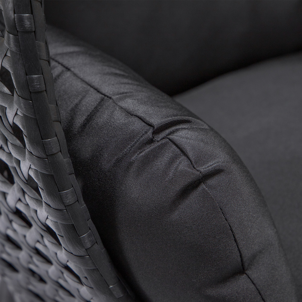 Polyrattan Hängesessel TWIN - Schwarz nur Kissen