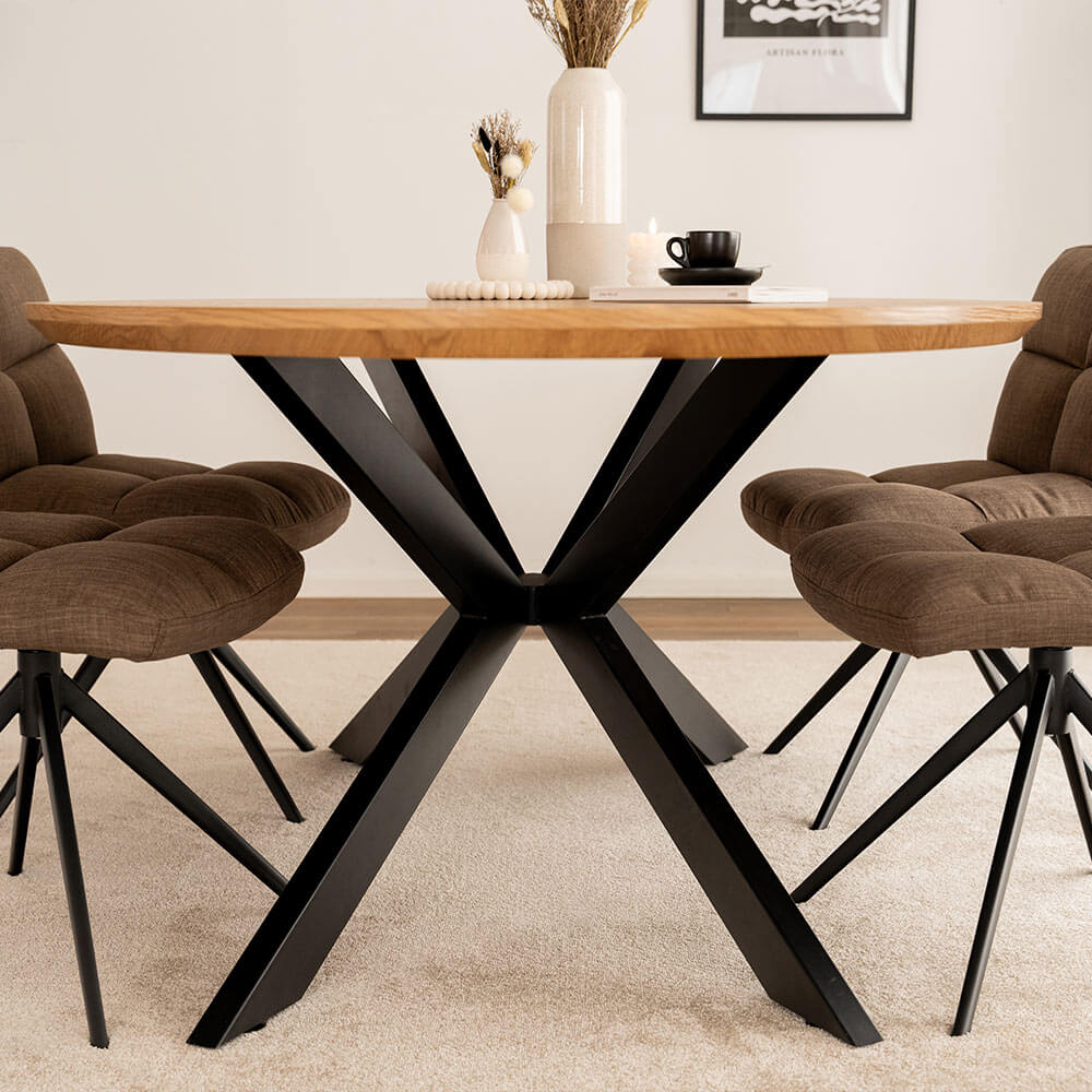Esstisch Oval AVENTIS inkl. Sternfuß - 200 x 120 cm Light Oak