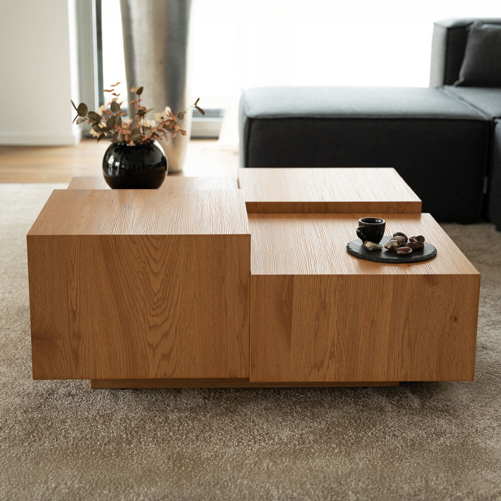 Couchtisch mit Schwebeeffekt NAYELI – 96 x 96 cm Hellbraun