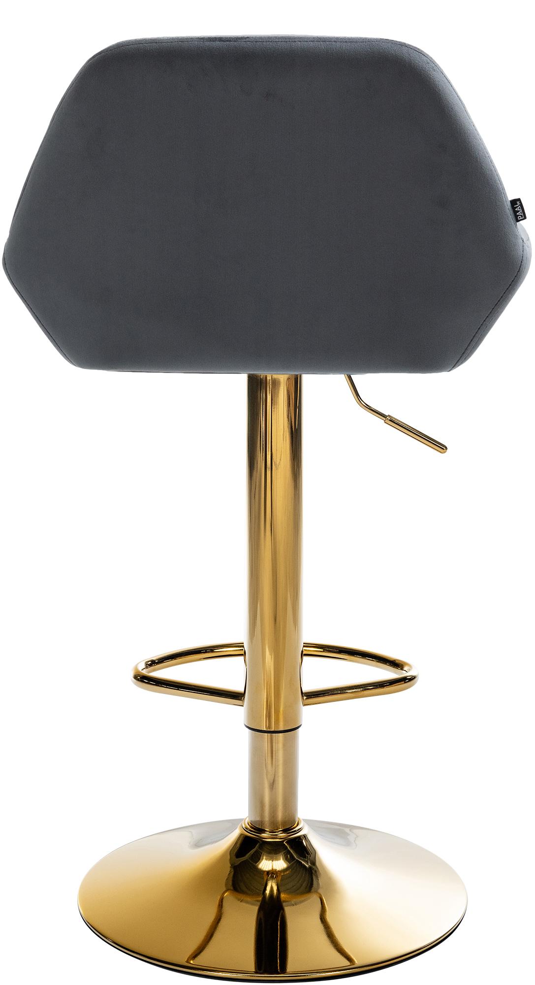Barhocker Braga Gold Samt, dunkelgrau