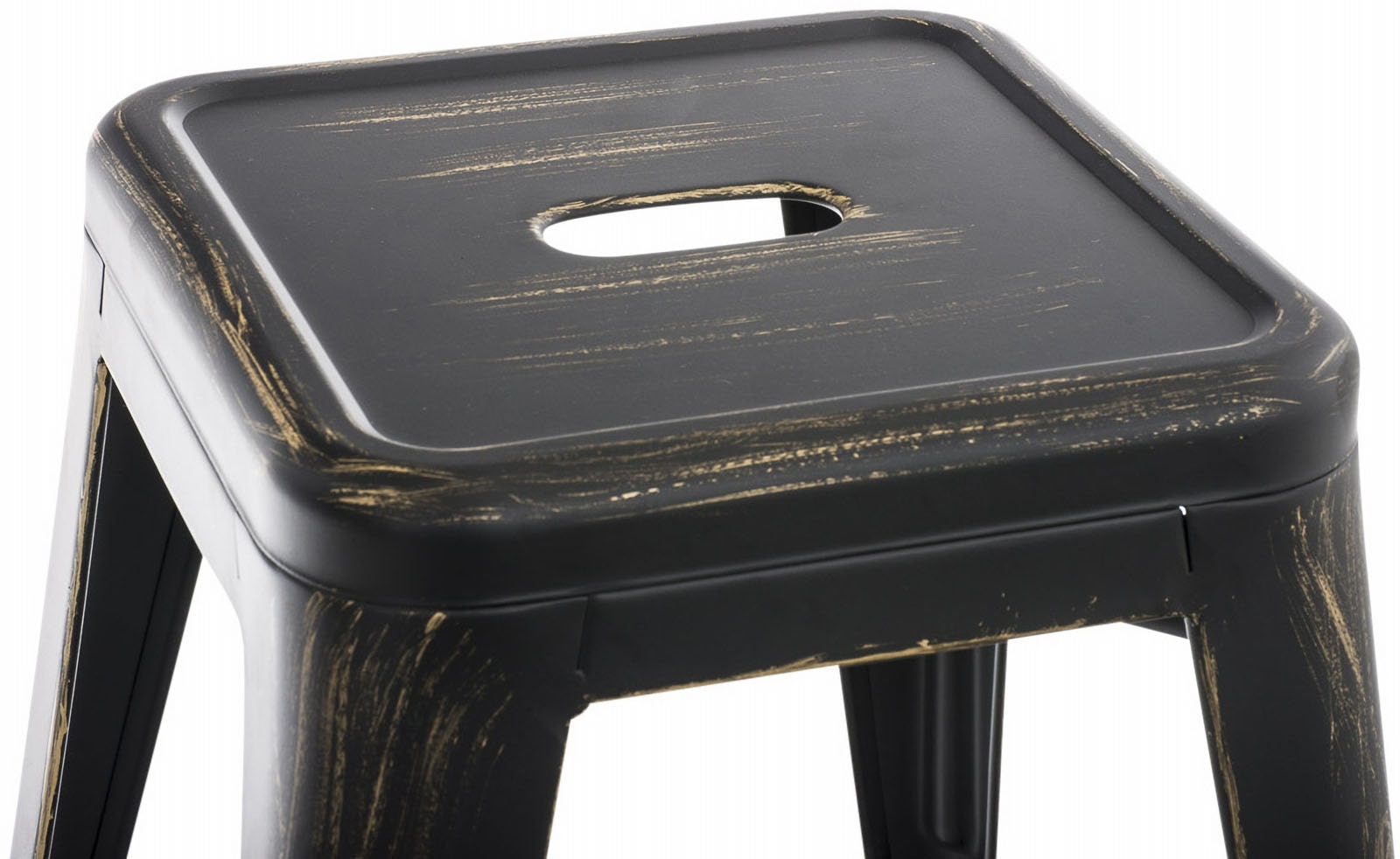 4er Set Hocker Armin, schwarz-gold