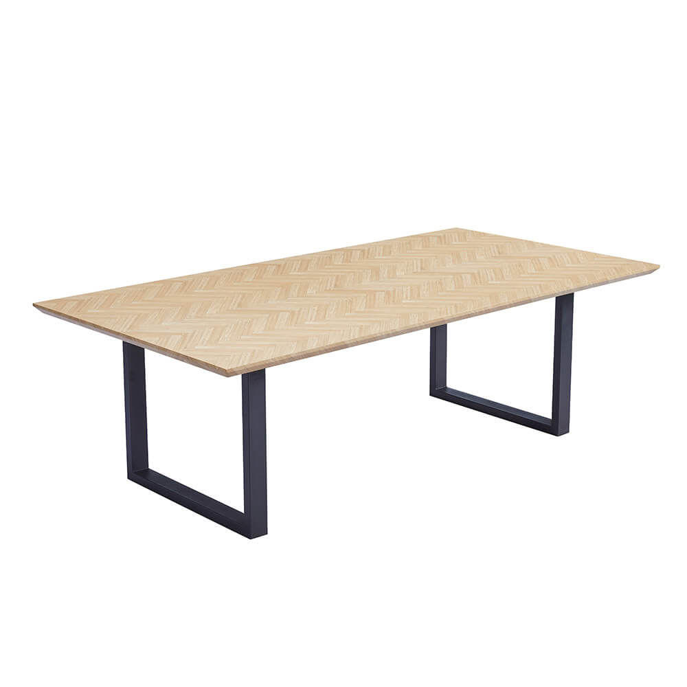 Esstisch Eckig AVENCIA inkl. U-Fuß - 240 x 120 cm Fishbone Oak