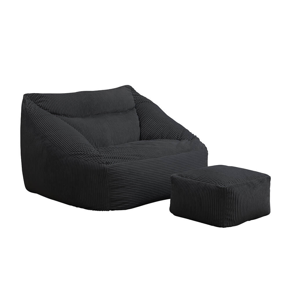 Sitzsack mit Hocker COZY – Anthrazit