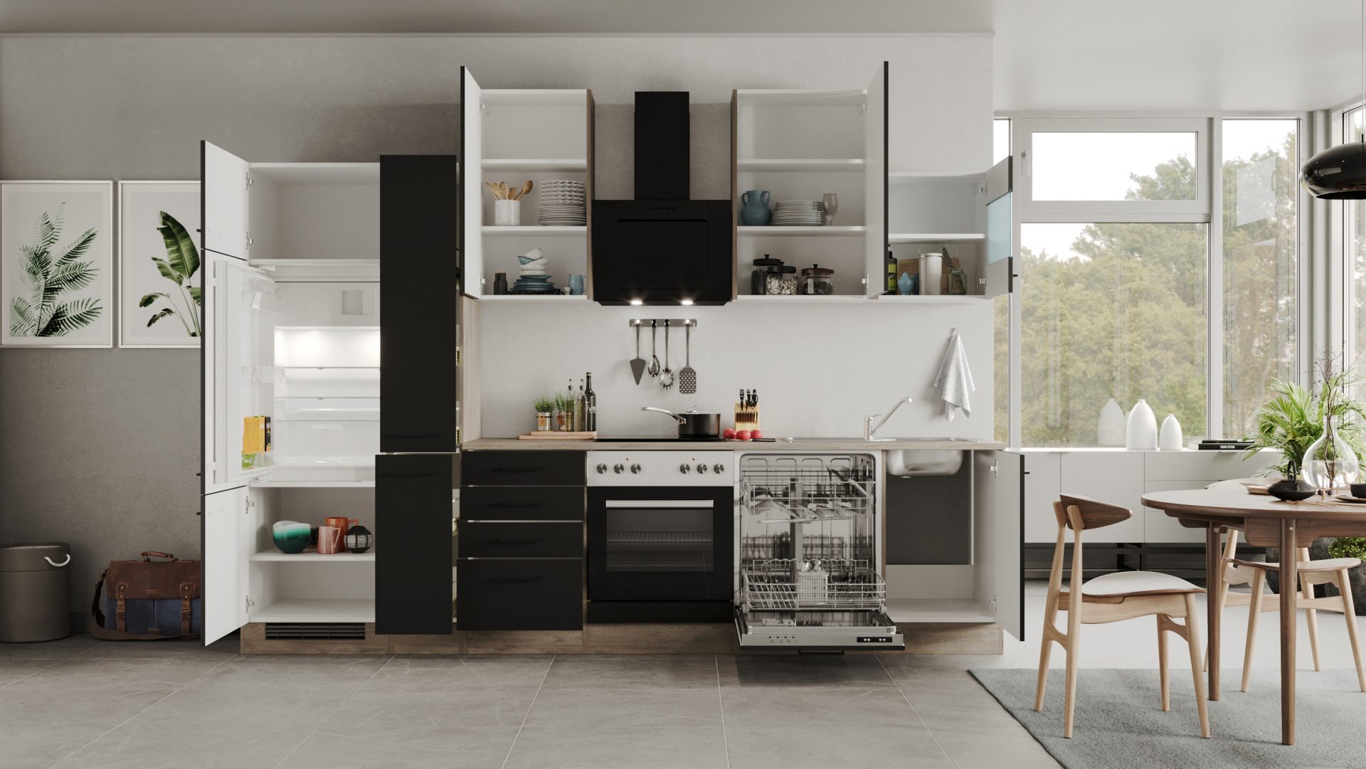 Küchenzeile Capri 310 cm mit E-Geräten