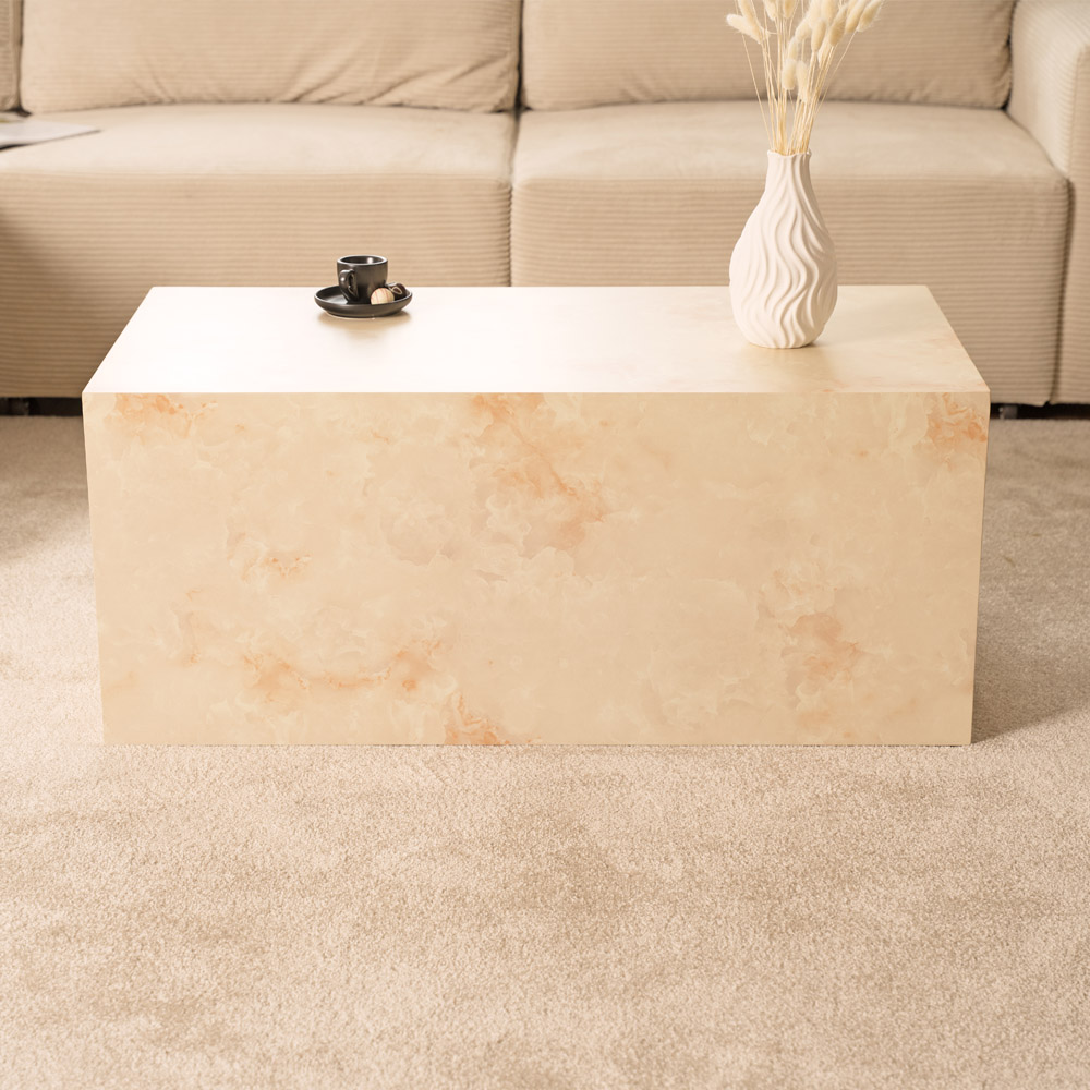 Couchtisch Marmor AMIRI L - 95 x 50 cm Sandstein