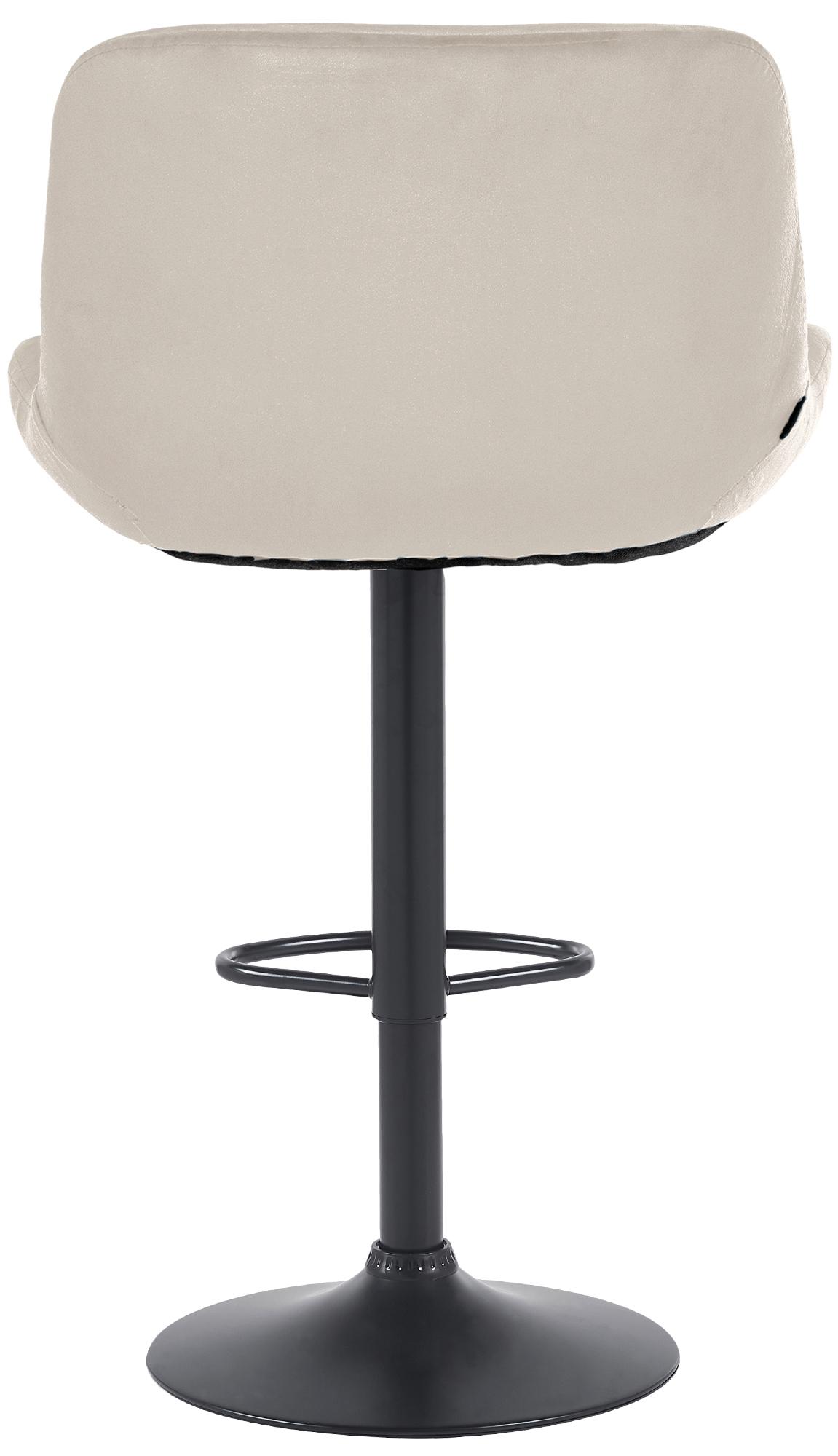 Barhocker Solon Schwarz Samt, creme