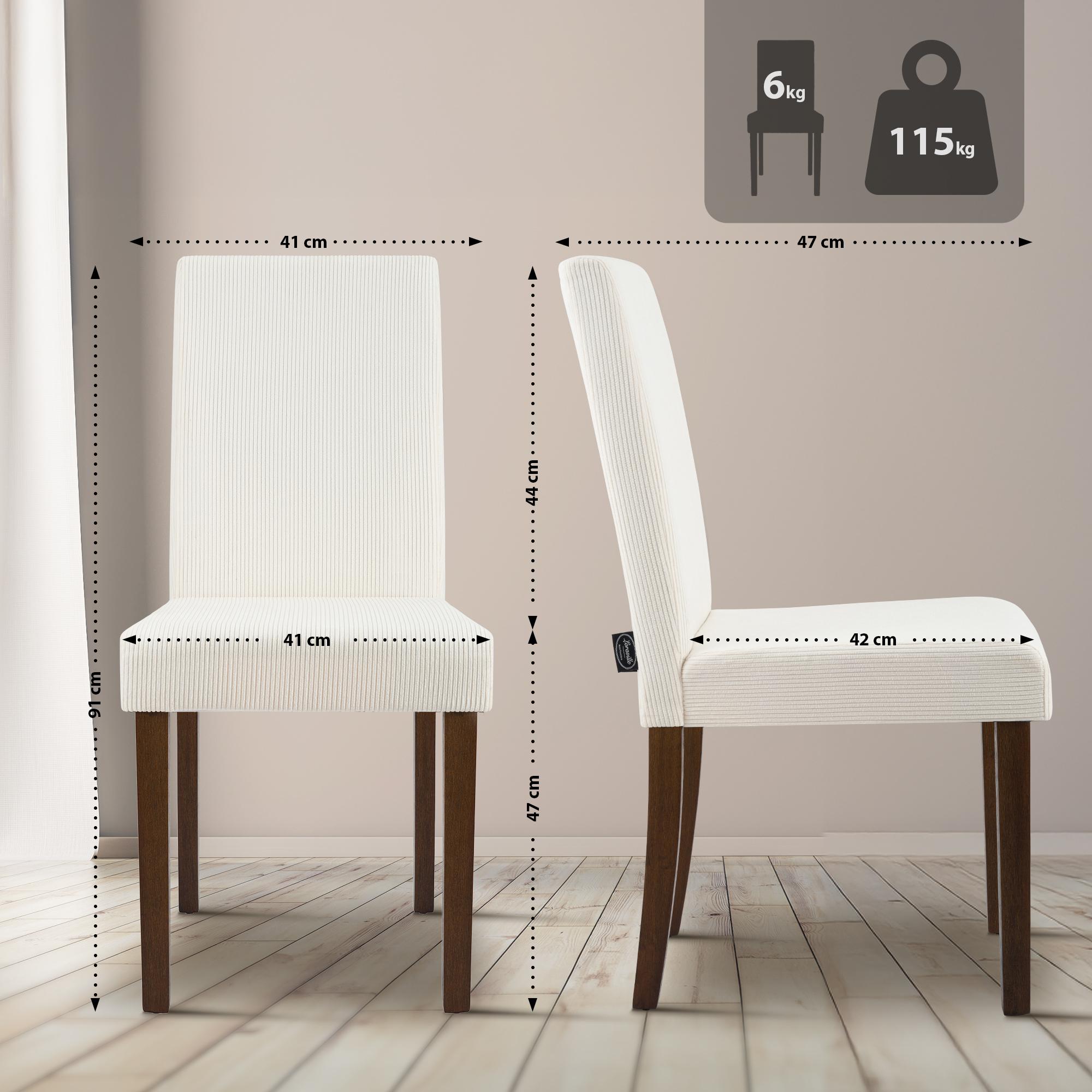 Esszimmerstuhl Ina Cord antik dunkel, creme