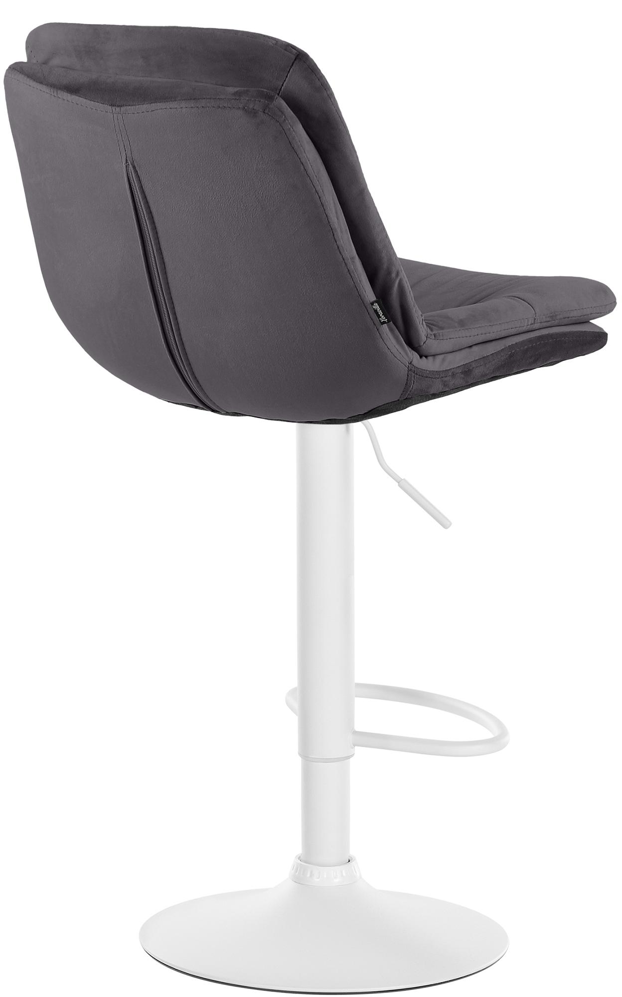 Barhocker Laurel Samt weiß, schwarz