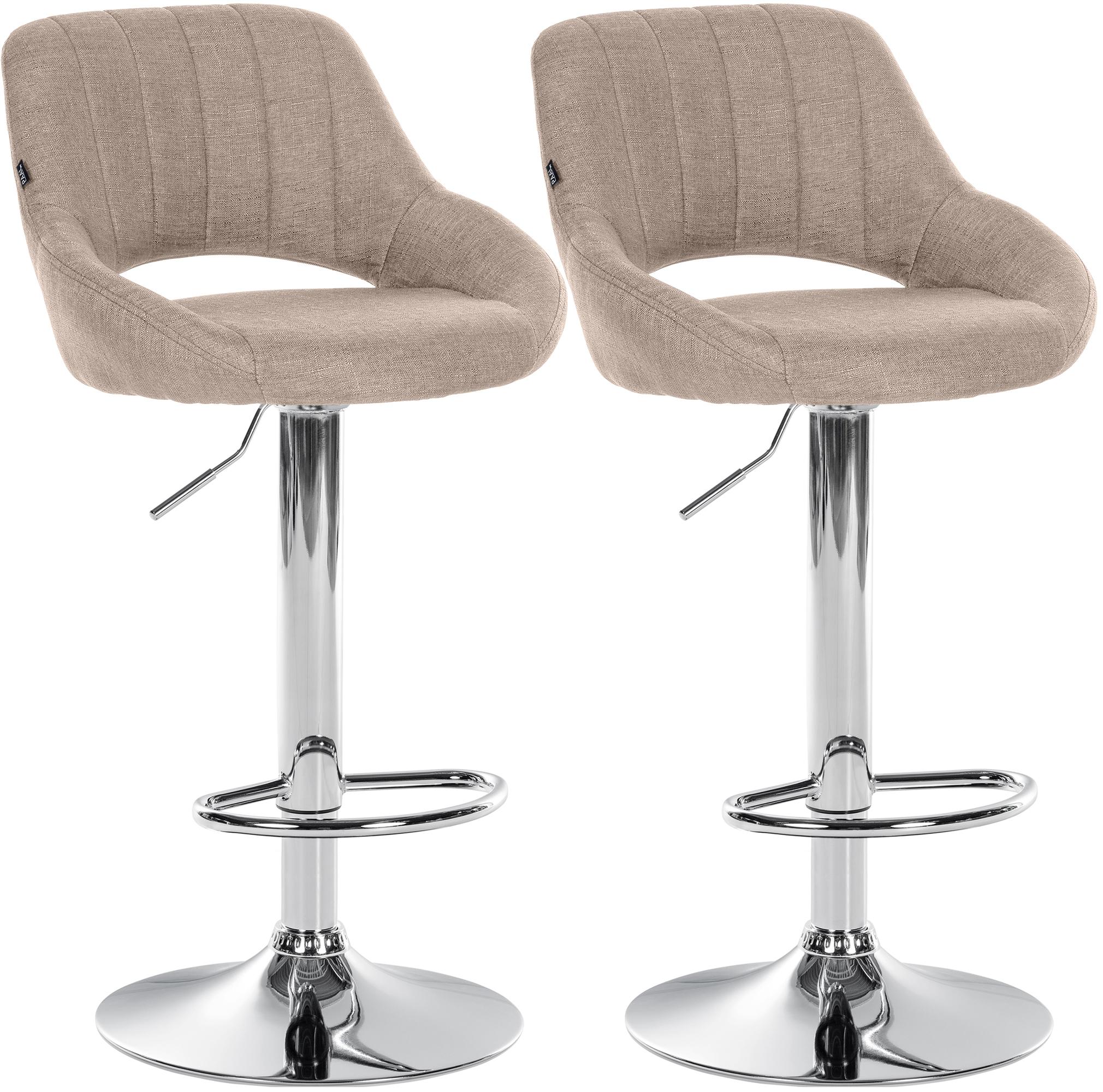 2er Set Barhocker Milet Stoff C, taupe