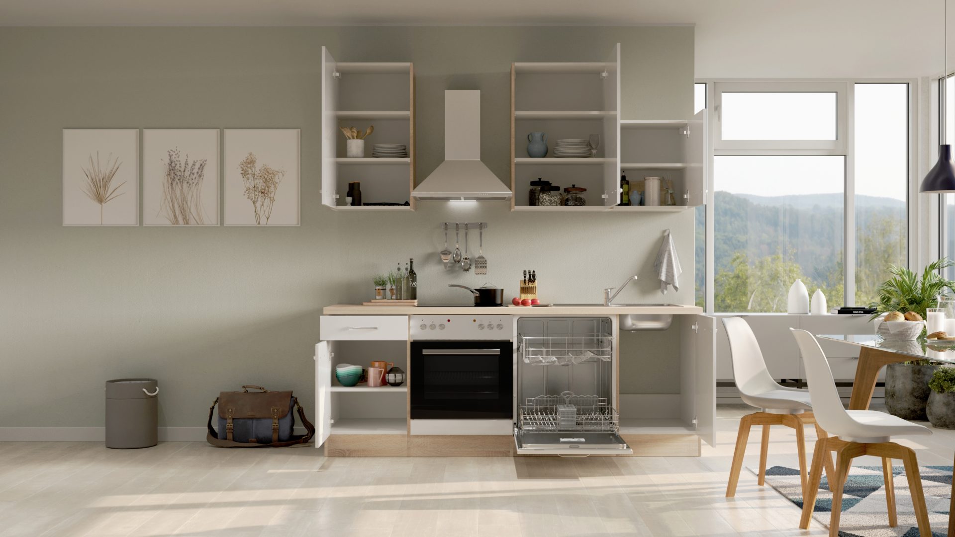 Küchenzeile Valero 220 cm mit E-Geräten