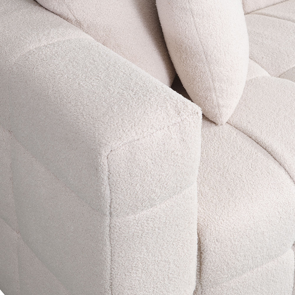 Teddy Sessel Bouclé COMO - 132 x 92 cm Beige