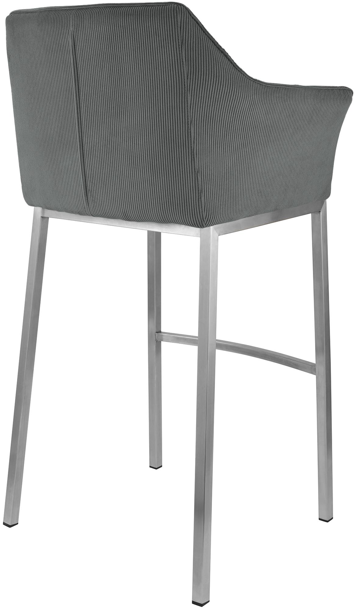 Barhocker Damaso E Cord mit 4-Fuß Gestell, grau