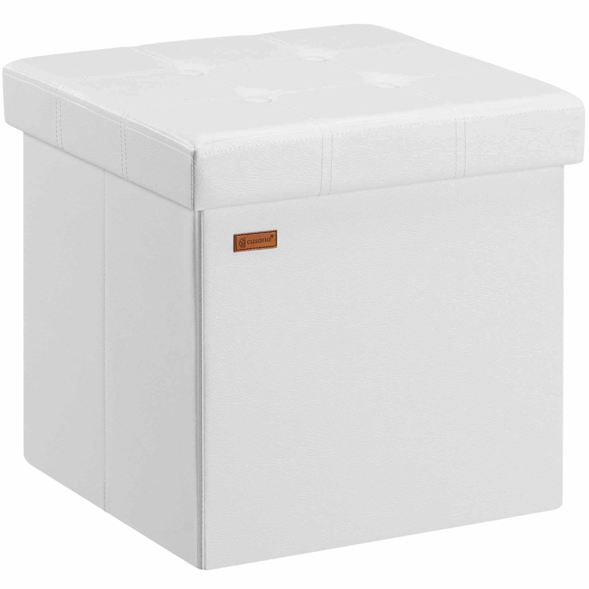 Sitzhocker Weiß Kunstleder 38x38x38cm faltbar