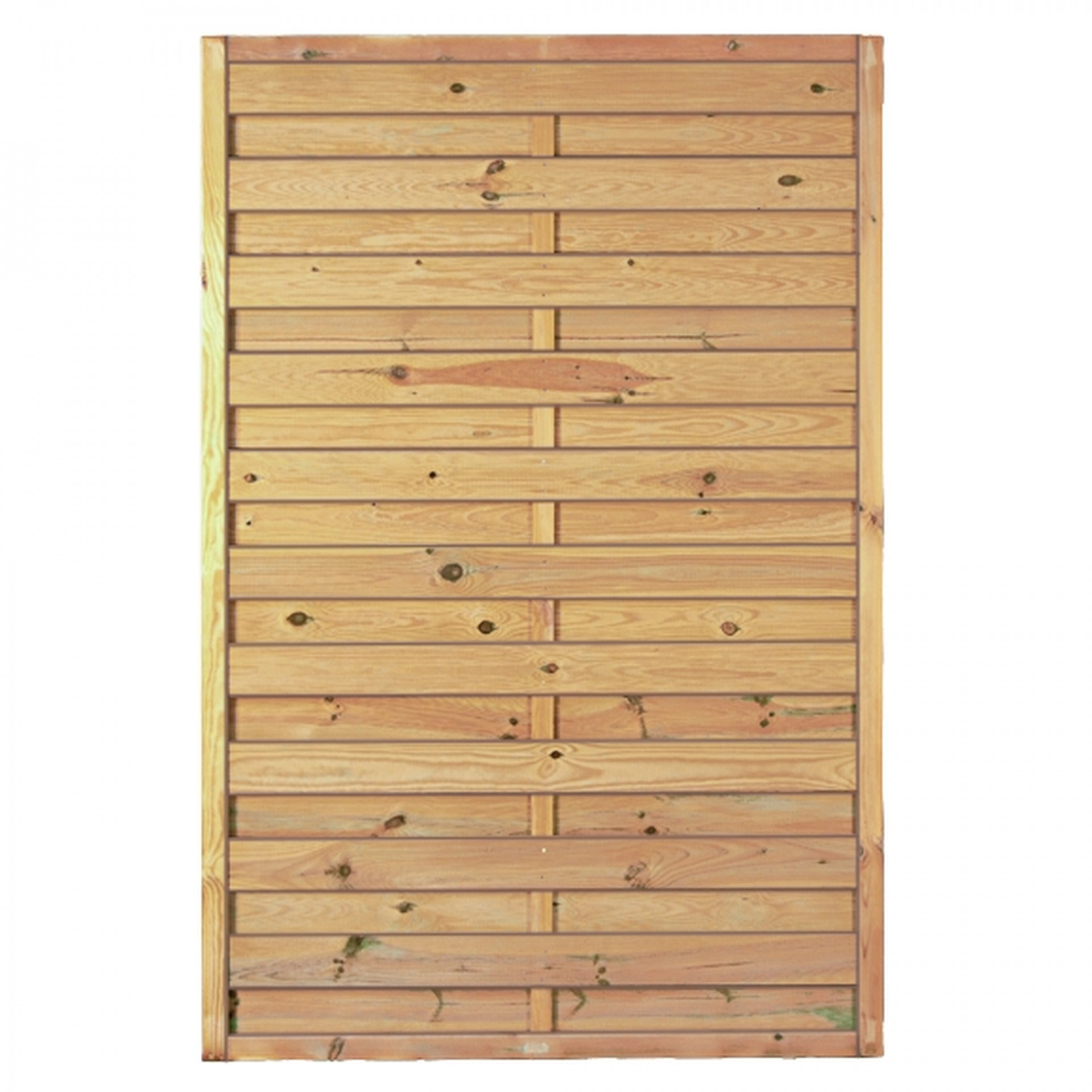 Maxi-Massiv-Zaun 120 x 180 cm, Rahmen 45/45 mm, kdi grün, Lamellen geriffelt & geschraubt