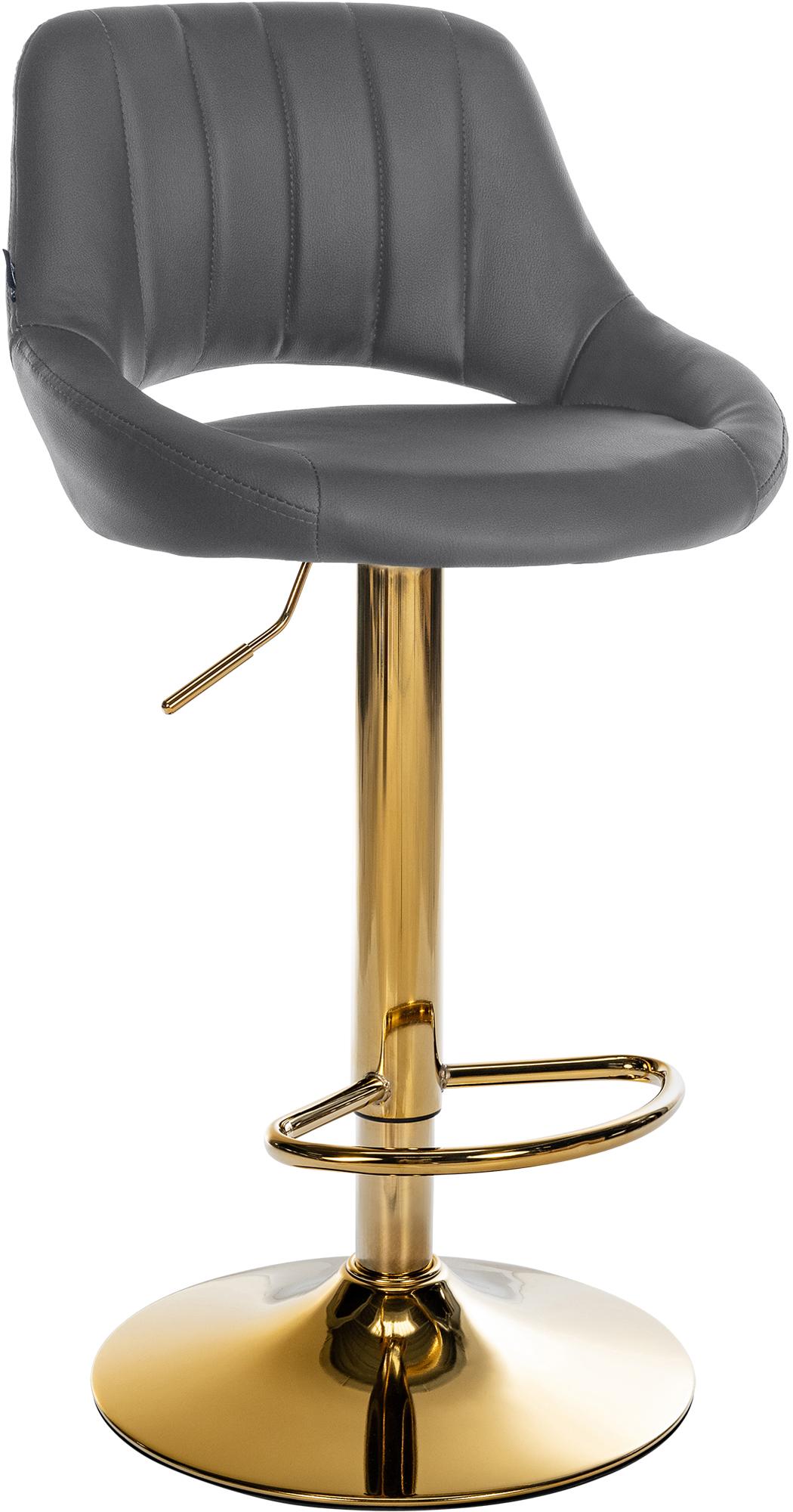 Barhocker Milet Kunstleder gold, grau