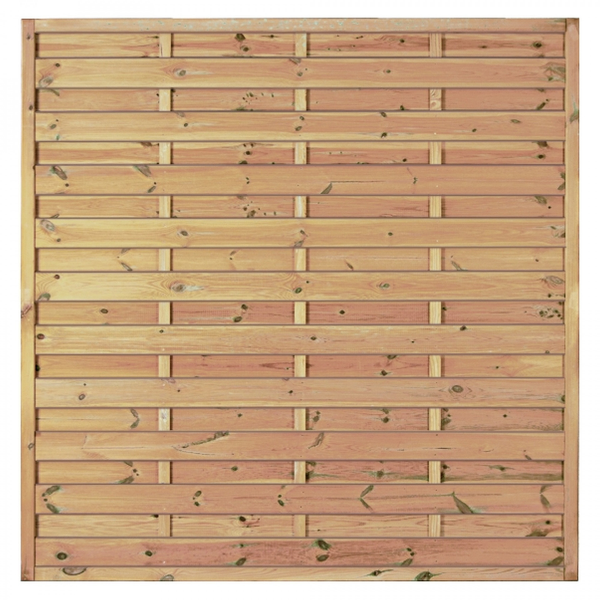 Maxi-Massiv-Zaun 180 x 180 cm, Rahmen 45/45 mm, kdi grün, Lamellen geriffelt & geschraubt