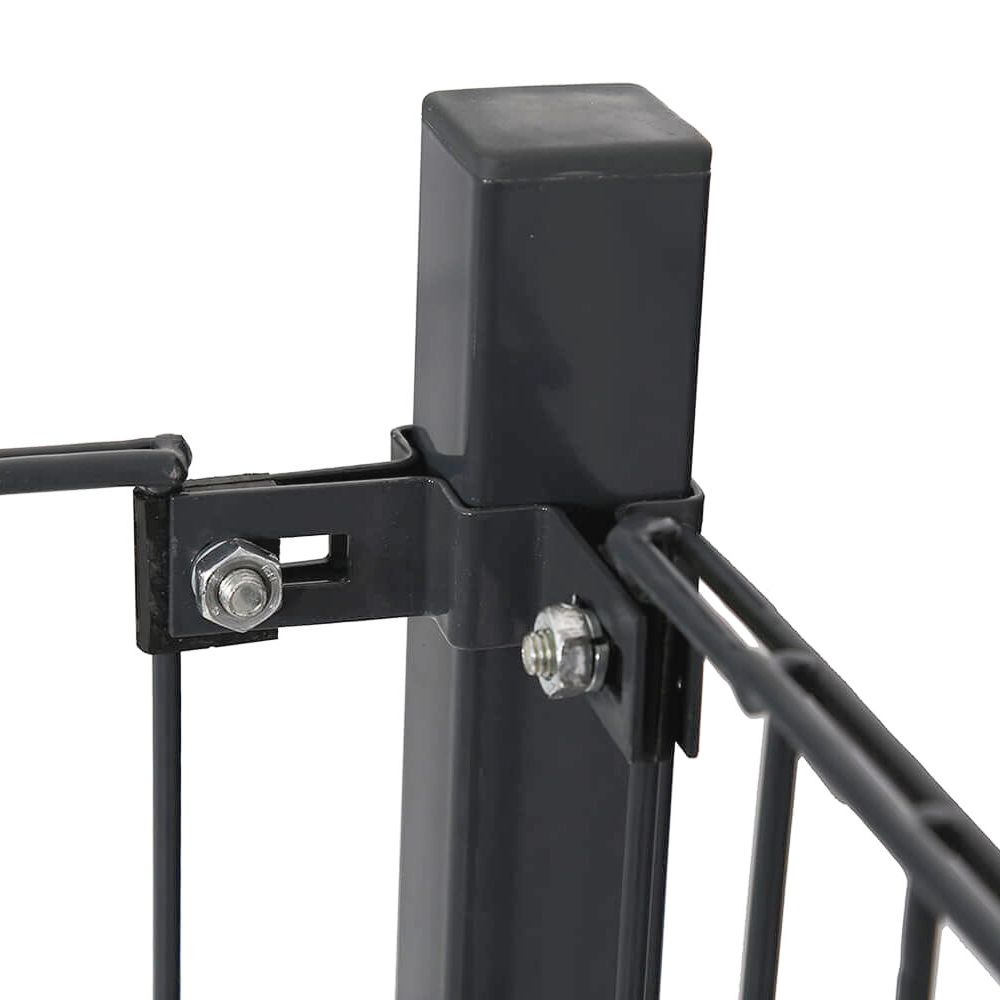 Doppelstabmattenzaun inkl. Eckpfosten MORATA Anthrazit / Grün - 160 cm x 26 m ohne Eckpfosten