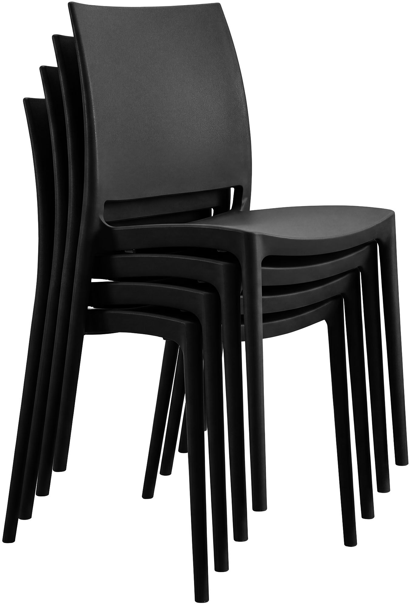 Gartenmöbel-Set Amino mit 4 Stühlen, schwarz