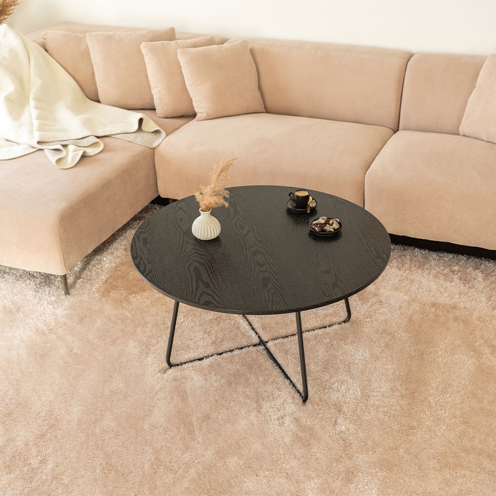 Couchtisch Rund NOVARA - 88 x 47 cm Dark Oak