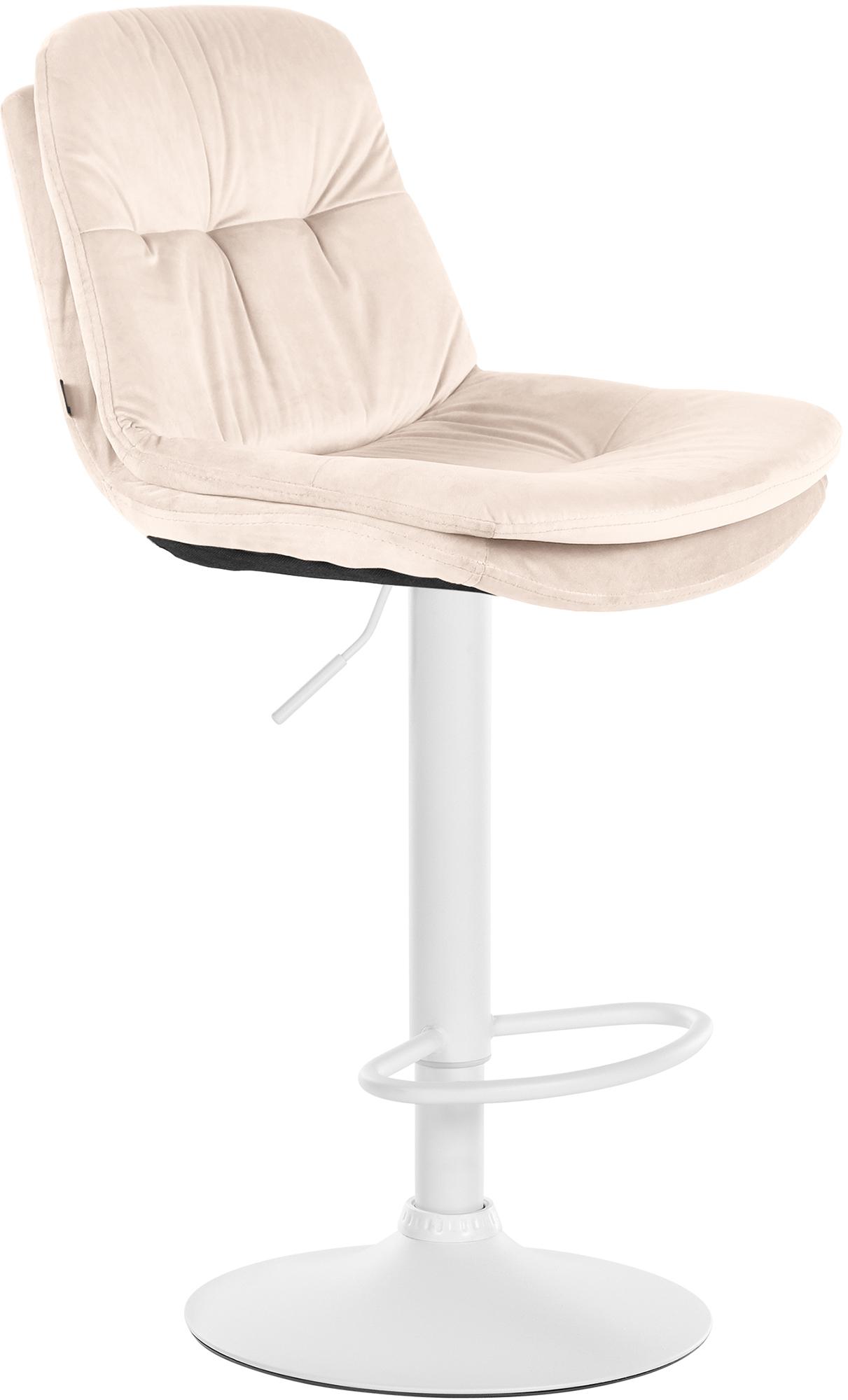 Barhocker Laurel Samt weiß, creme