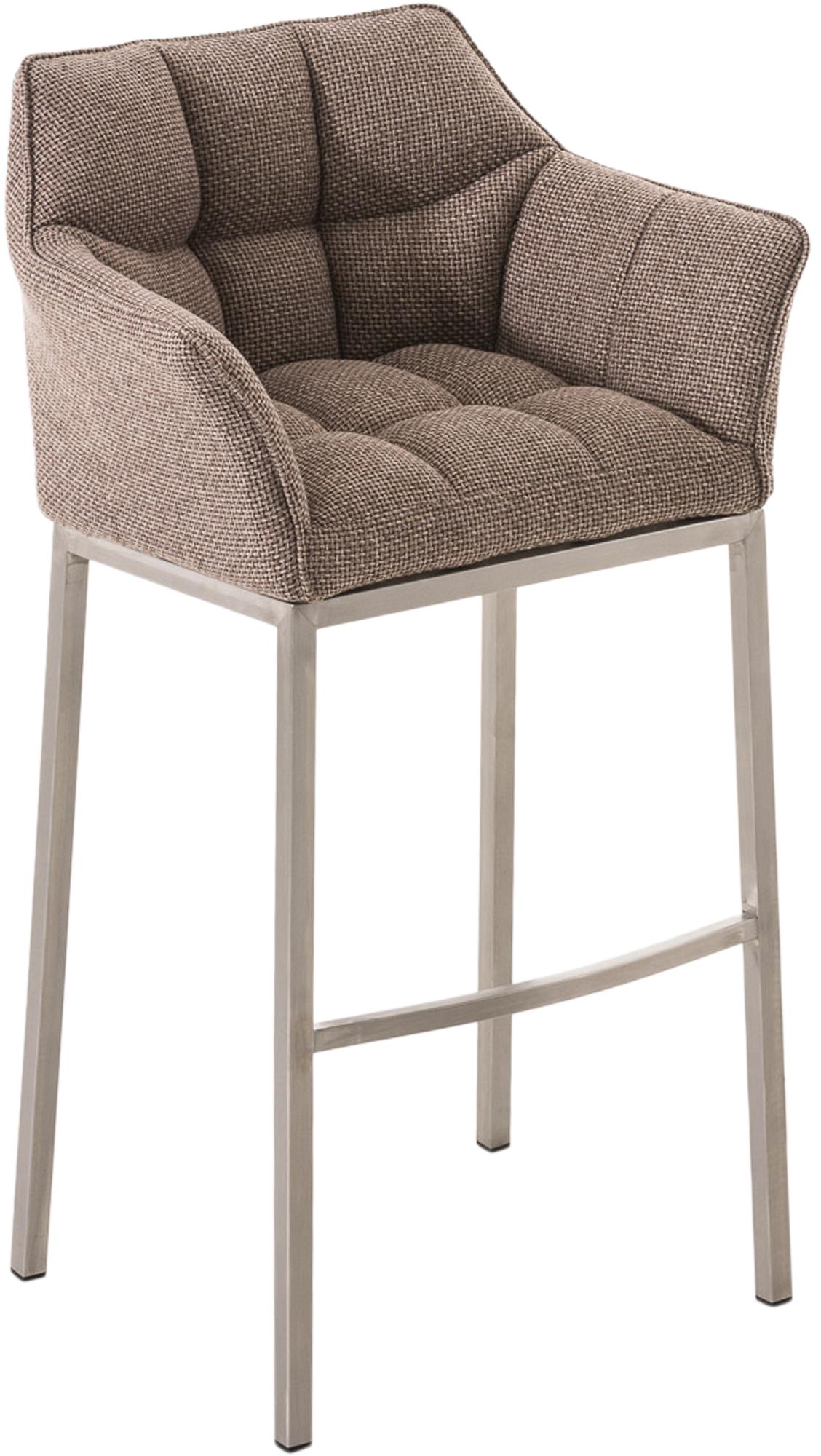 Barhocker Damaso E Stoff mit 4-Fuß Gestell, terrabraun