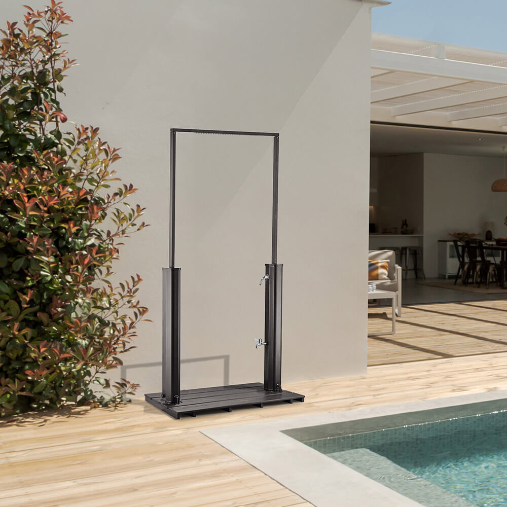 Solardusche mit Bodenplatte PAROS - Anthrazit