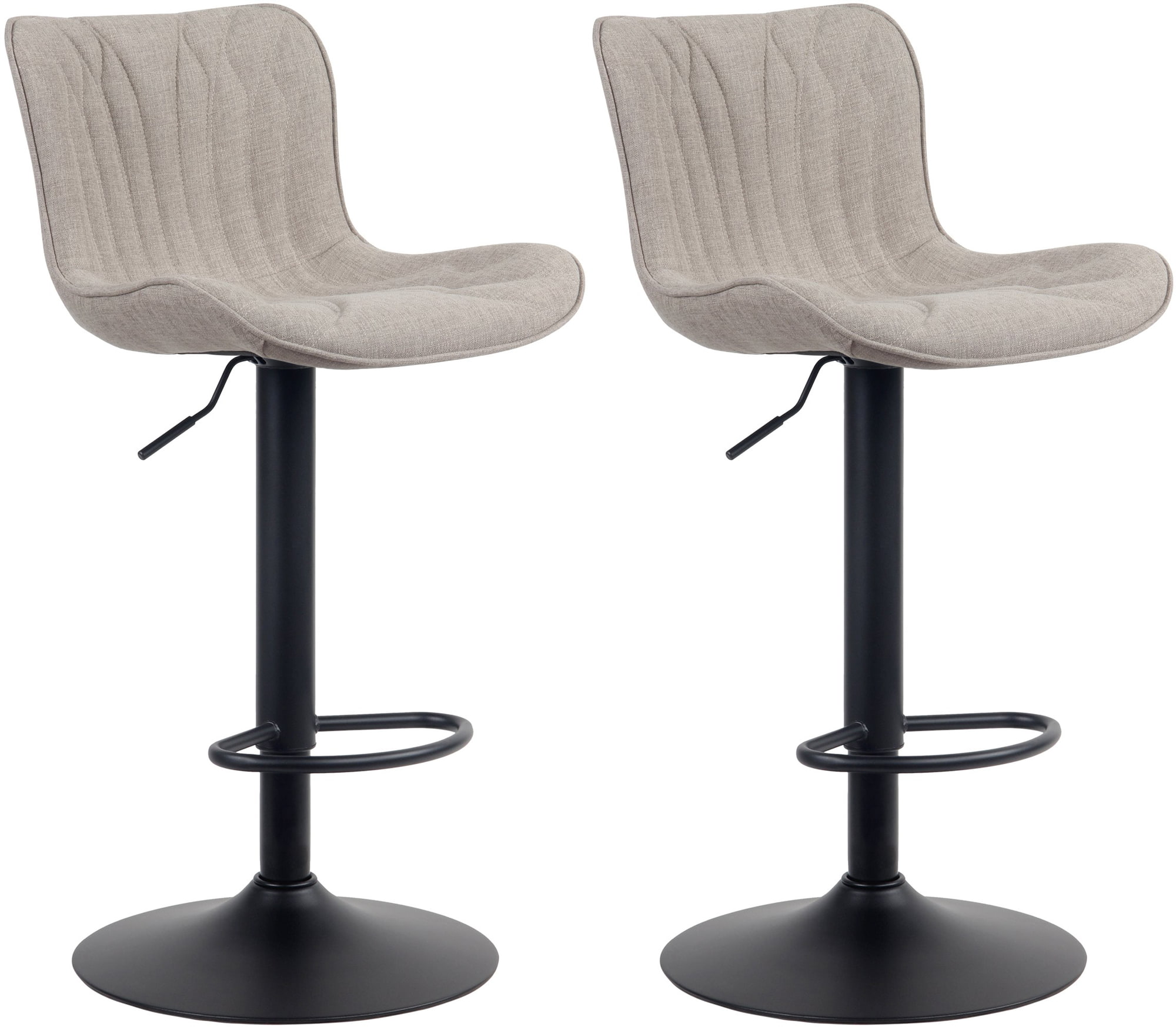 2er Set Barhocker Linus Stoff, taupe