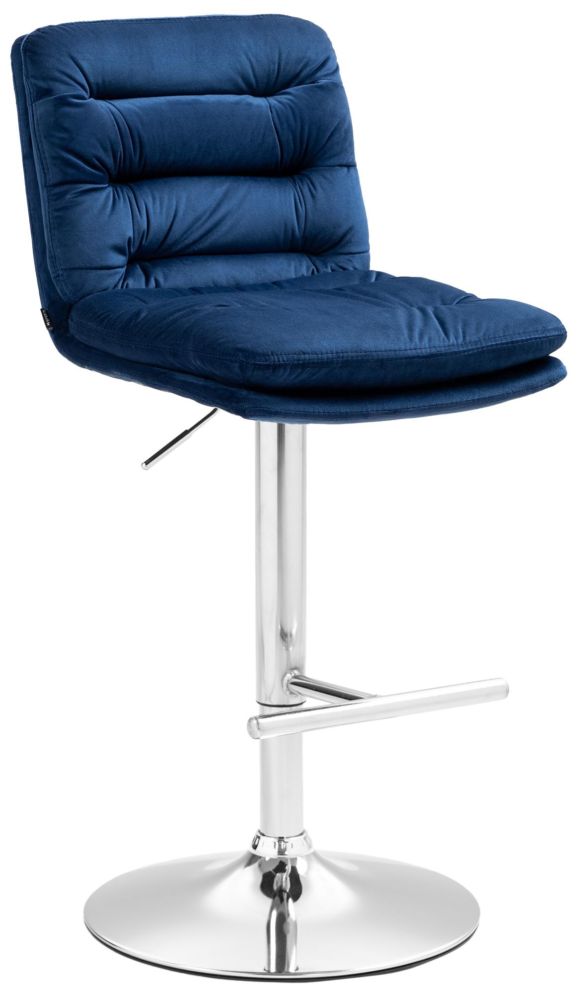 Barhocker Damar Samt chrom, blau
