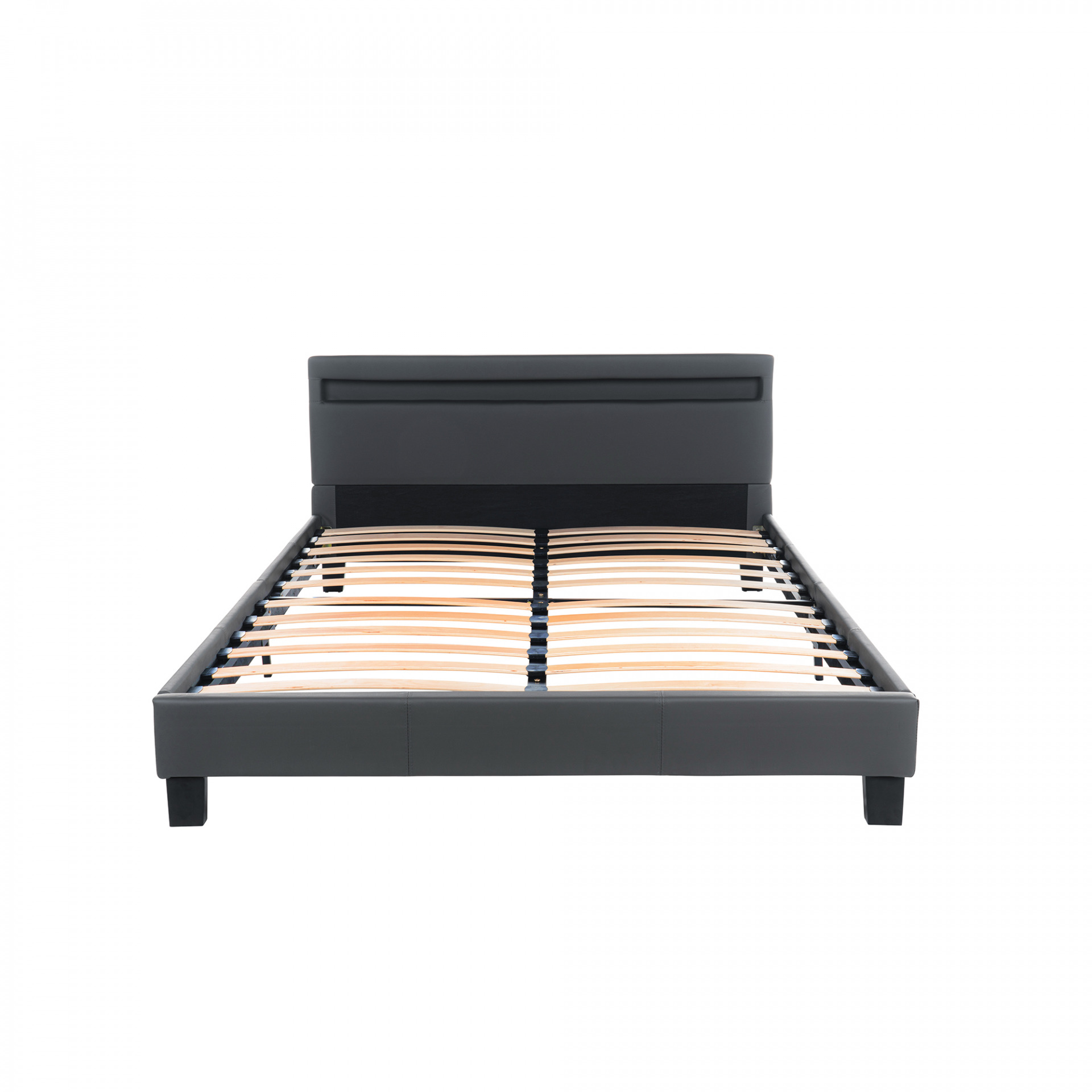 LED Bett ASTRO - 140 x 200 cm Dunkelgrau