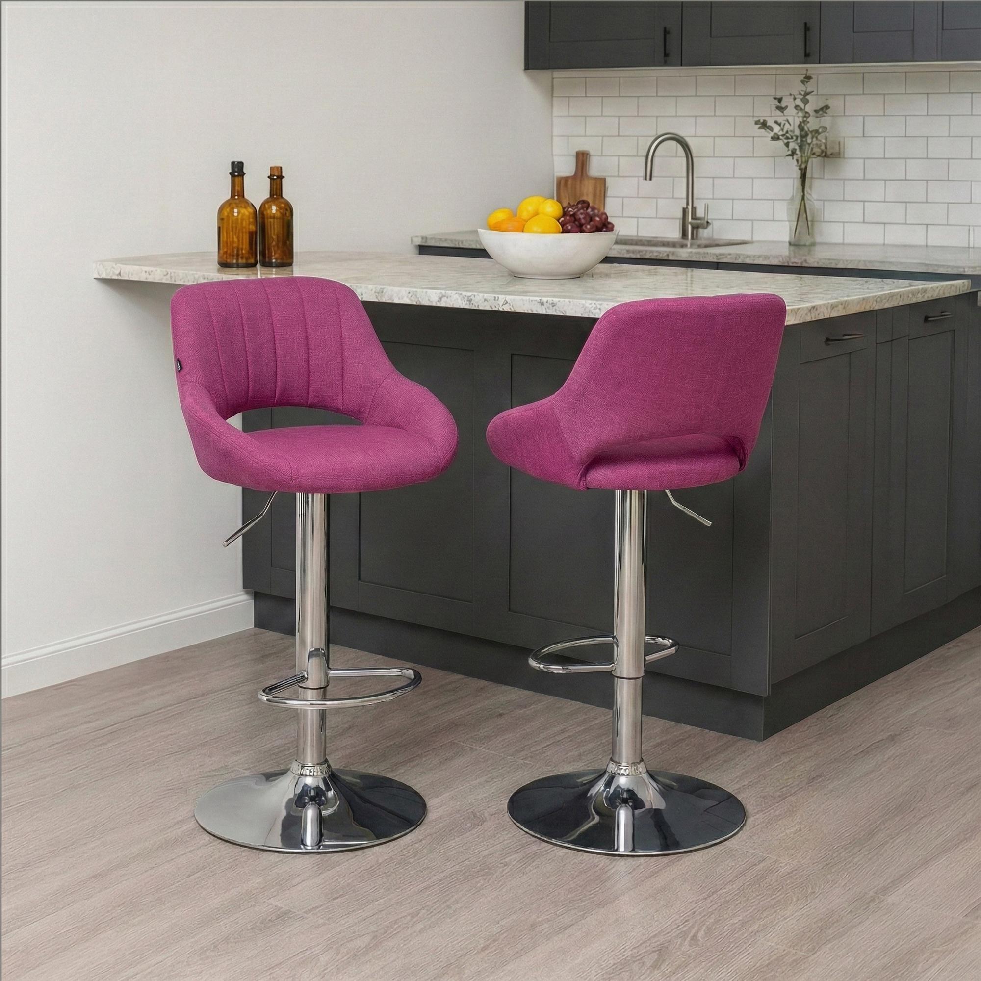 2er Set Barhocker Milet Stoff C, lila