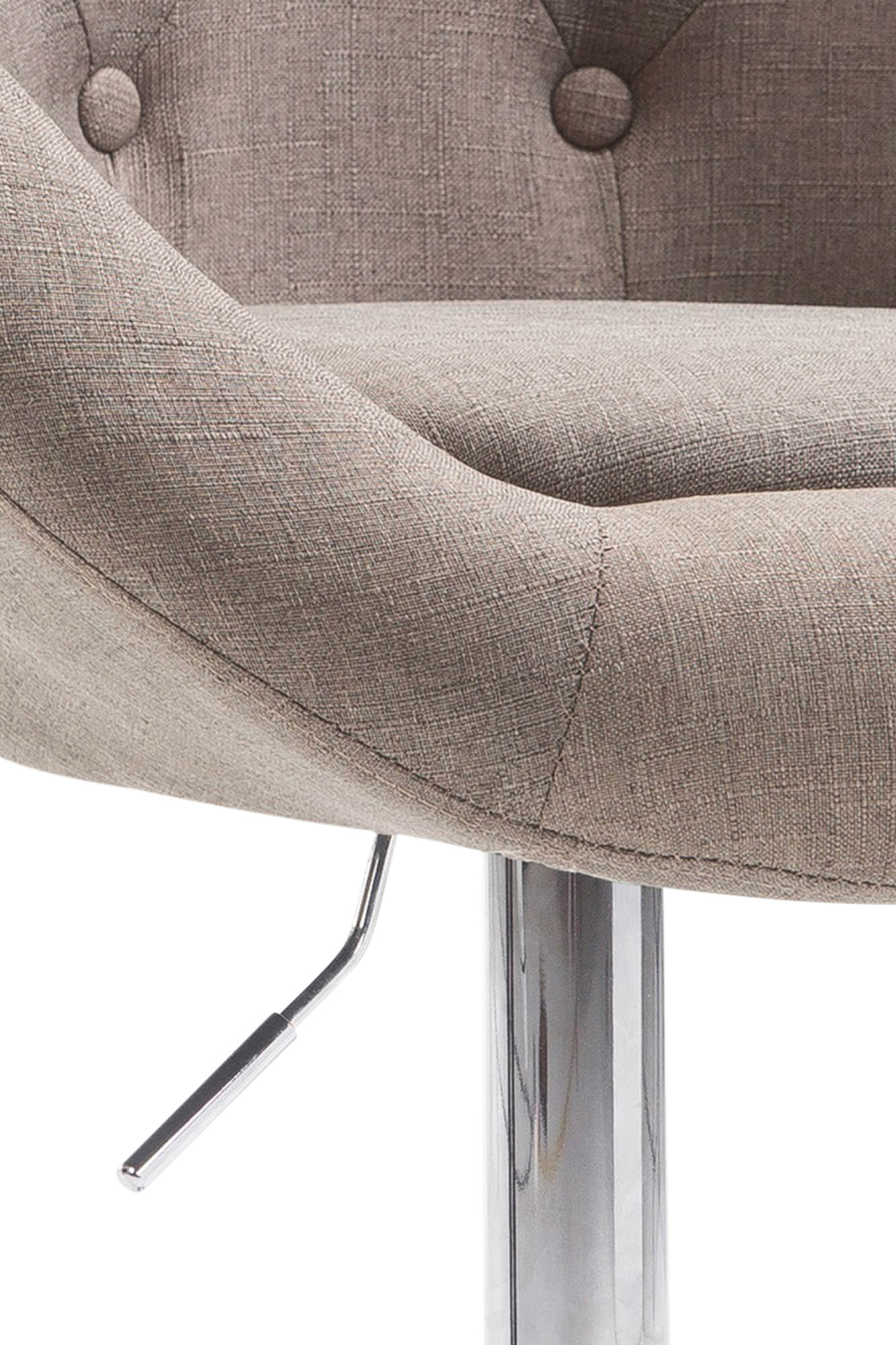 Barhocker London V2 Stoff chrom, taupe
