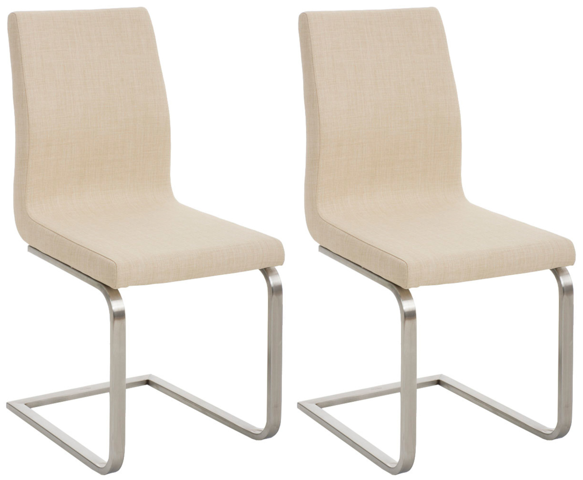 2er Set Esszimmerstühle Belfort Stoff, creme