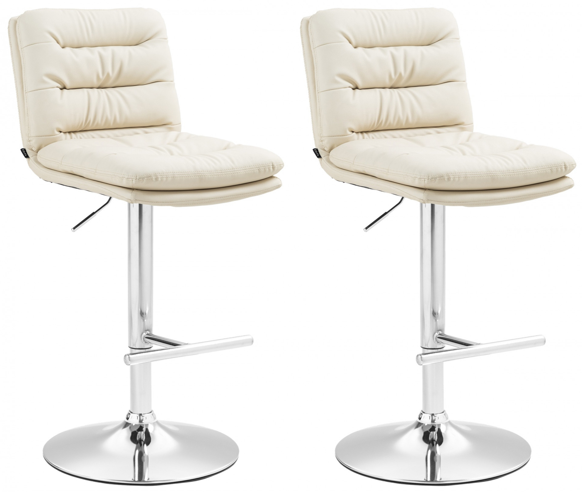 2er Set Barhocker Damar Kunstleder chrom, creme