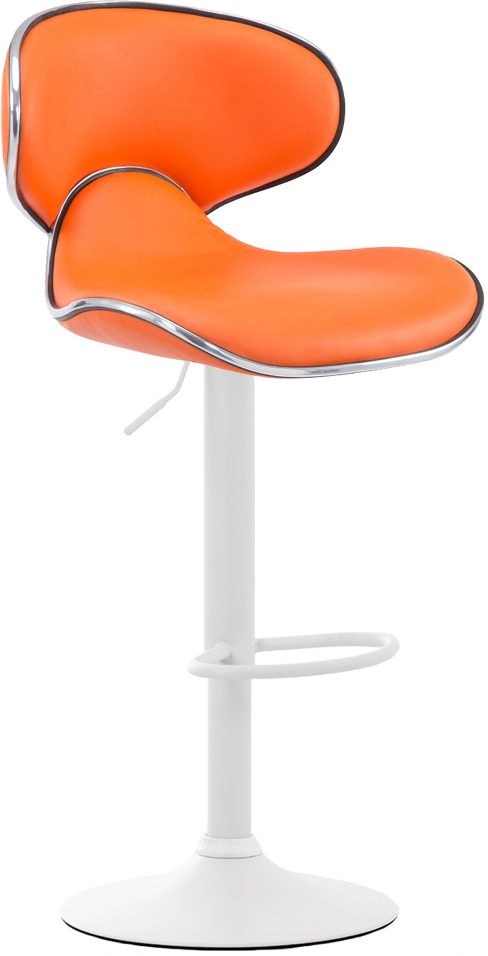 2er Set Barhocker Las Vegas V2 Kunstleder weiß, orange