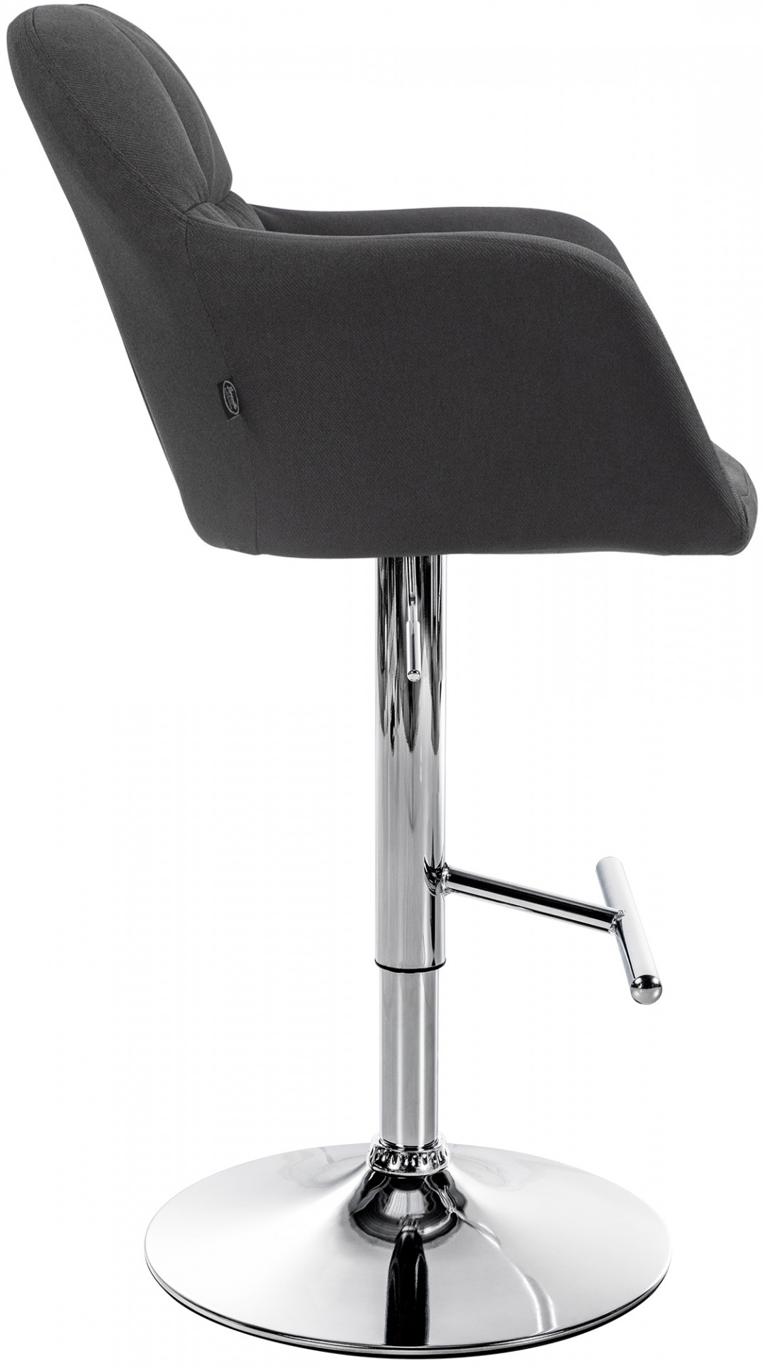 Barhocker Natoma Stoff chrom, schwarz