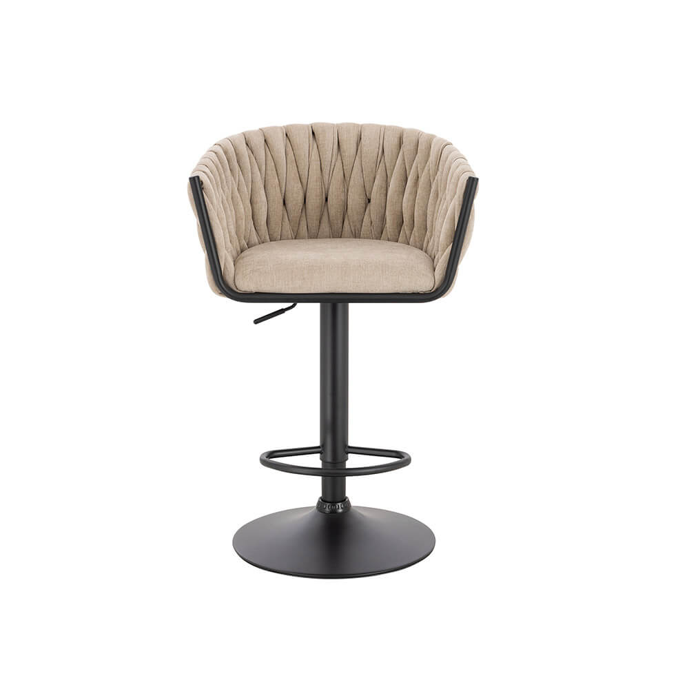 Barhocker höhenverstellbar gewebt SAMIR - 1er Set Beige
