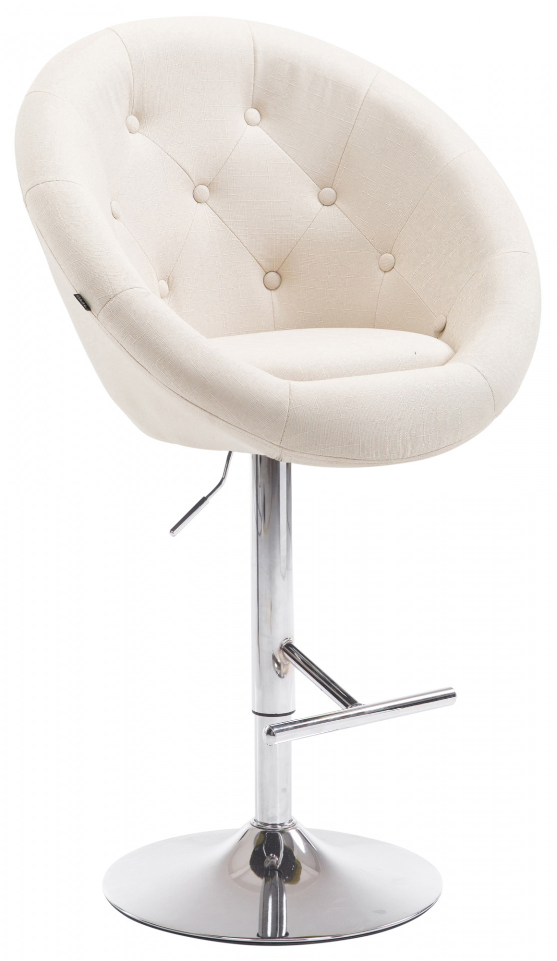 Barhocker London V2 Stoff chrom, creme