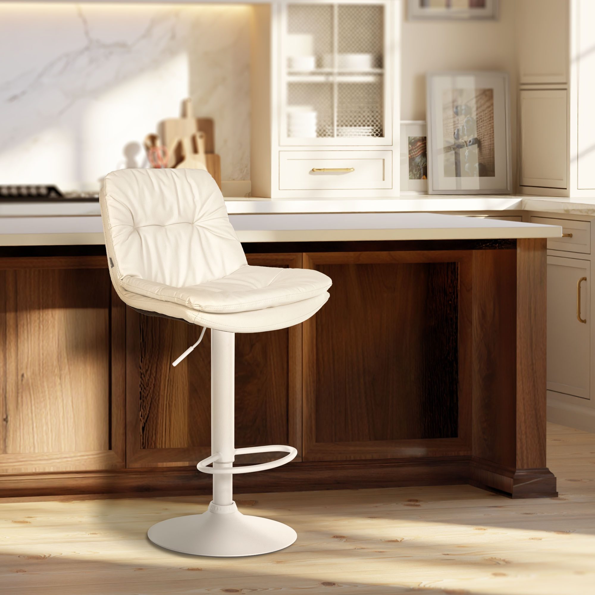 Barhocker Laurel Kunstleder weiß, weiß