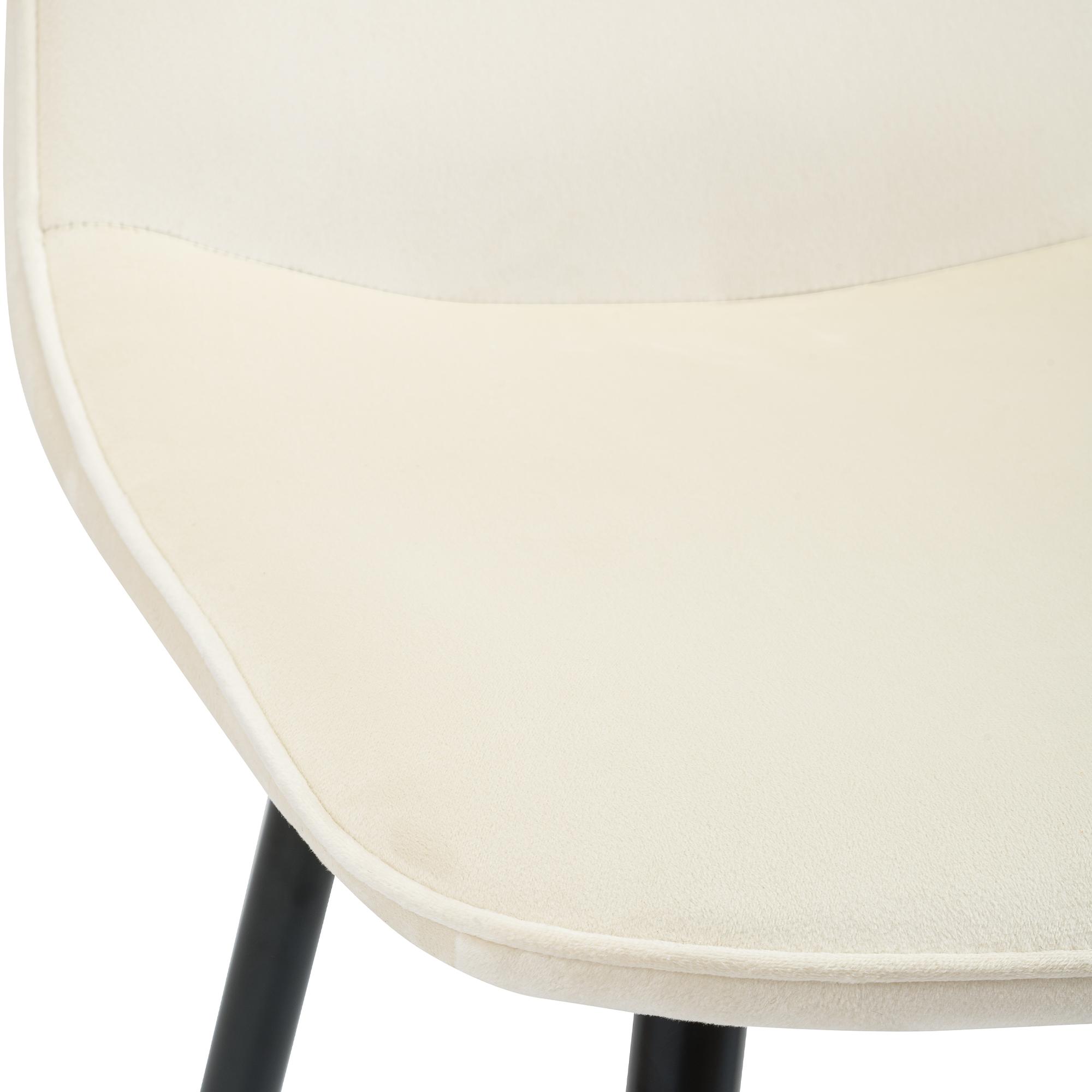 4er Set Esszimmerstuhl Maryam Samt, creme